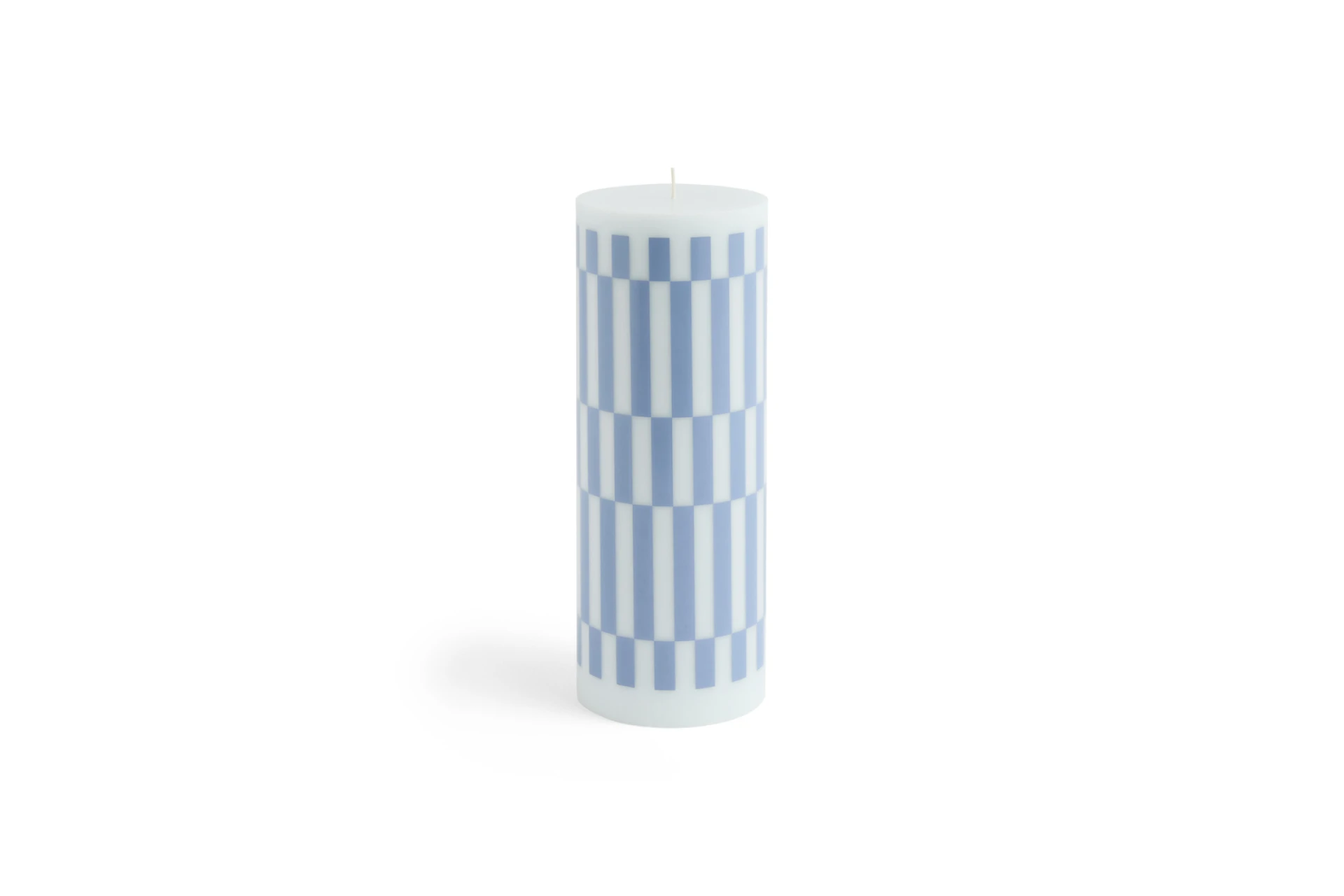 Column Candle Large Light blue and dusty blue check