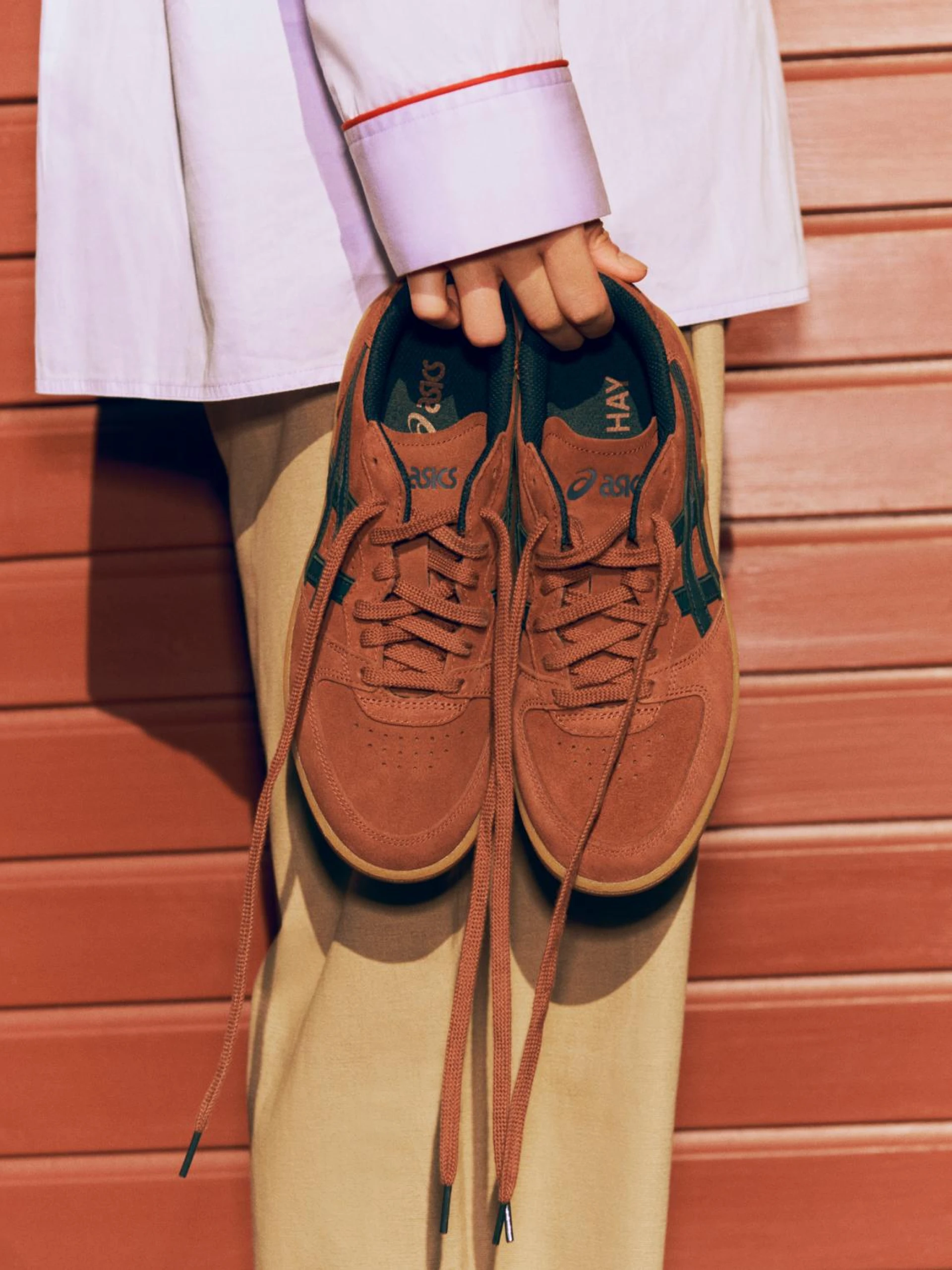 ASICS x HAY Skyhand OG Tortoise shell and blueberry