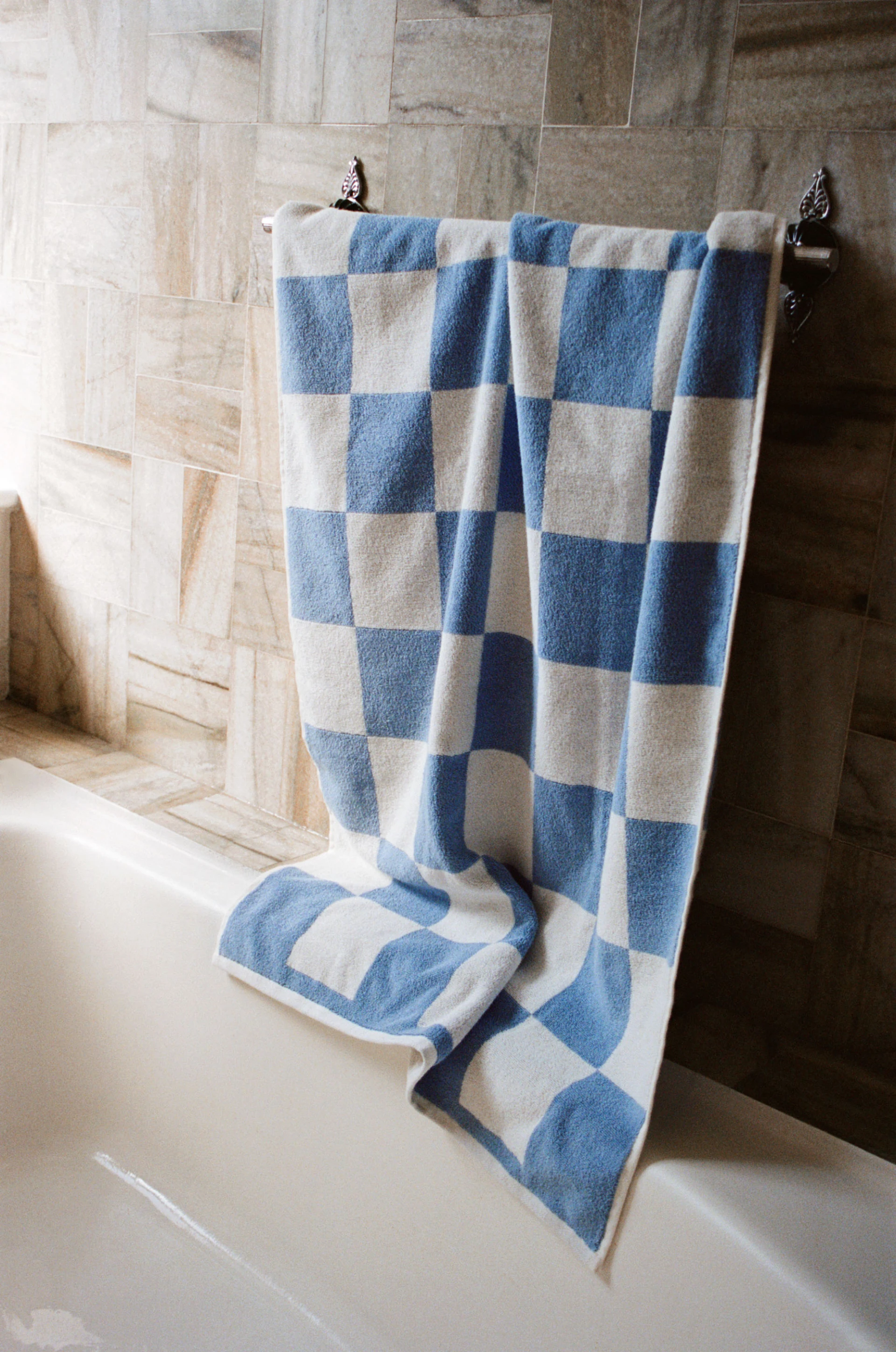 Check Bath Towel Sky blue