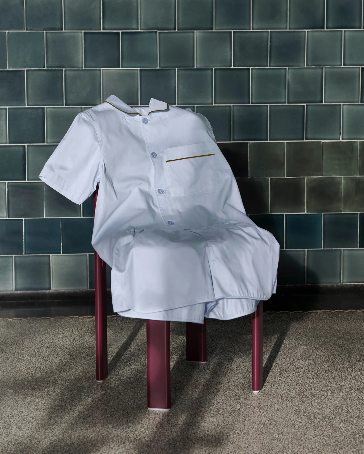 Outline Pyjama S/S Shirt M/L Soft blue