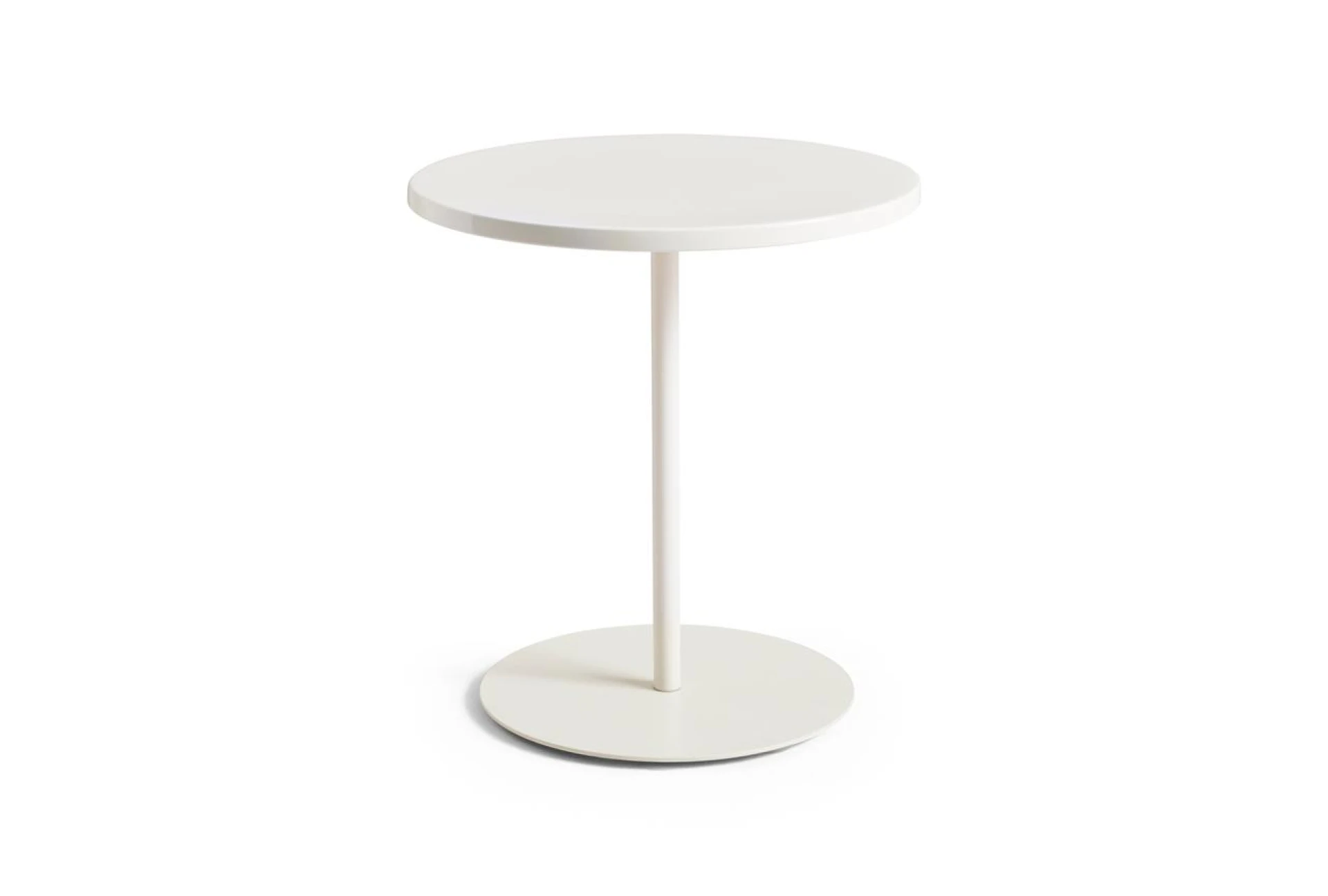 Pyro Coffee Table Cream white powder coated frame - D45 x H49 - Eggshell ceramic tabletop