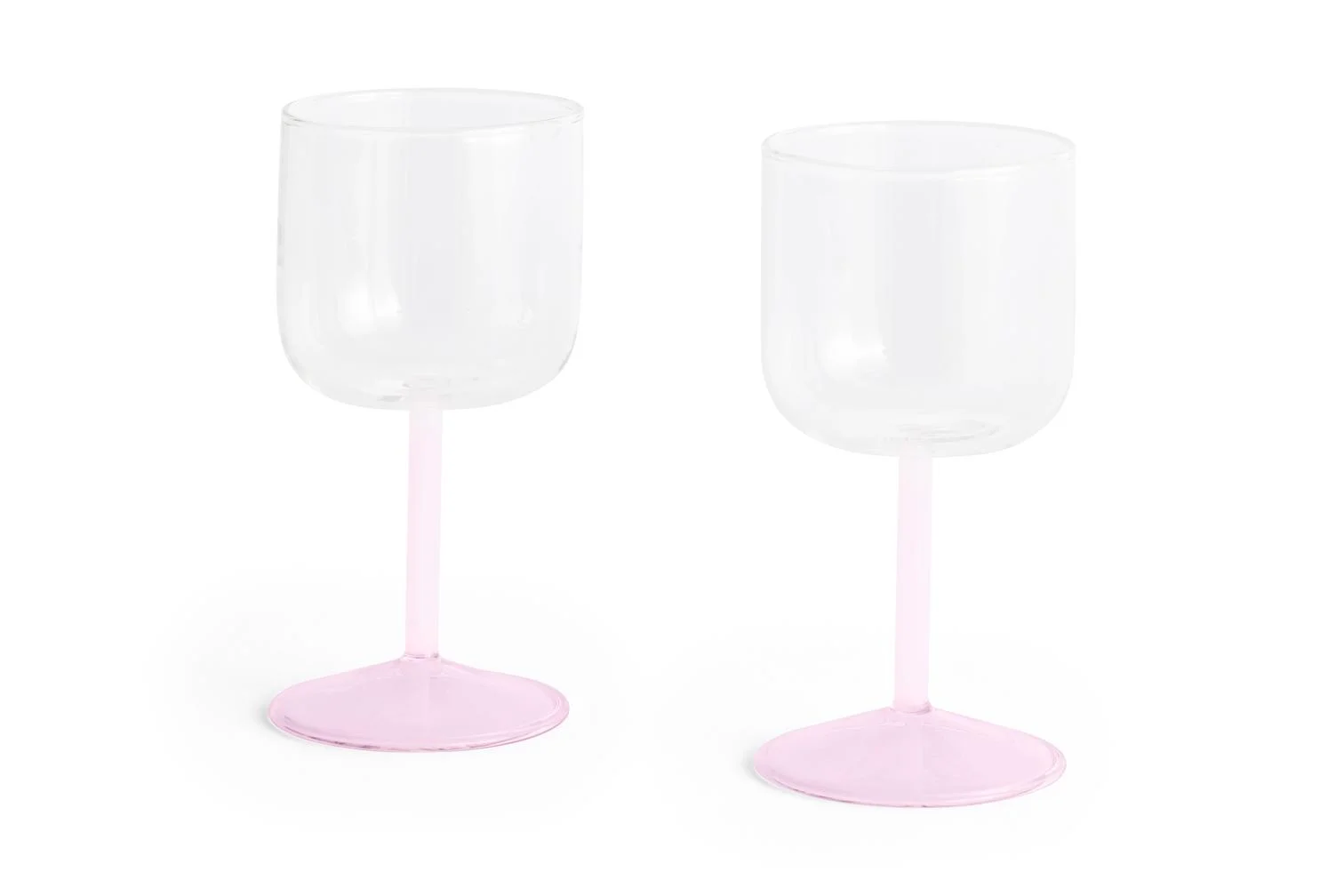 Tint Wine Glass Set of 2 Clear, jade light pink and light pink