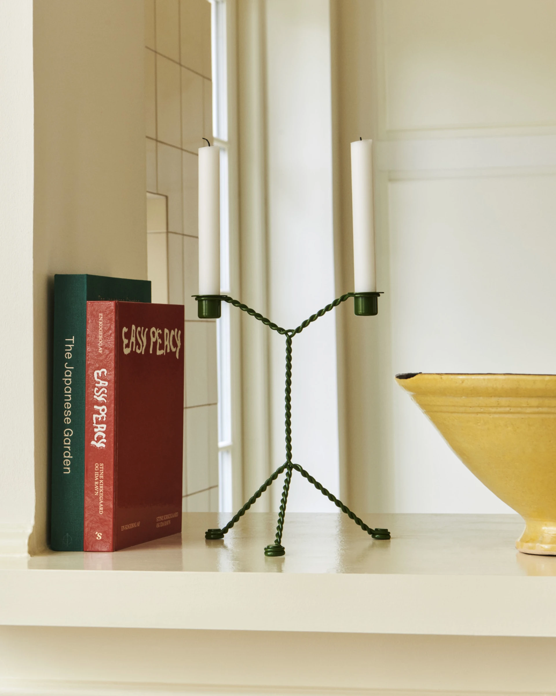 Wire Candleholder Green