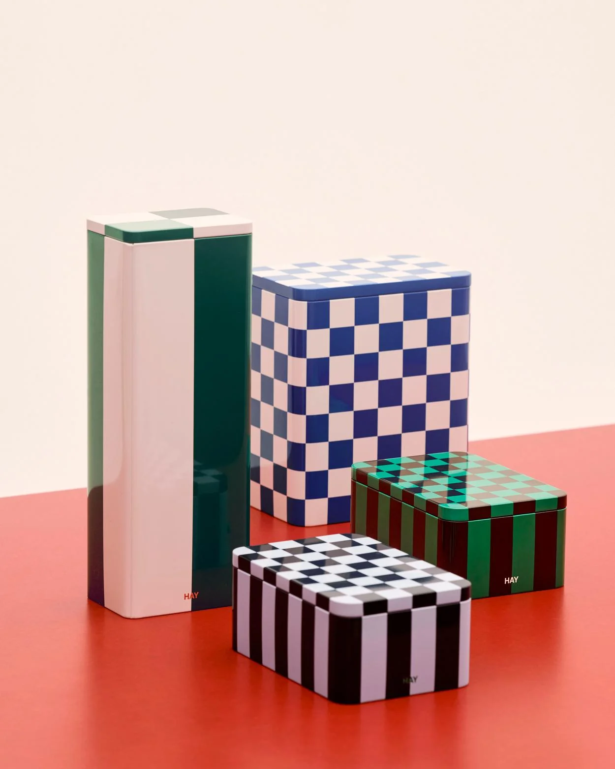 Tin Container Small Green and dark blue