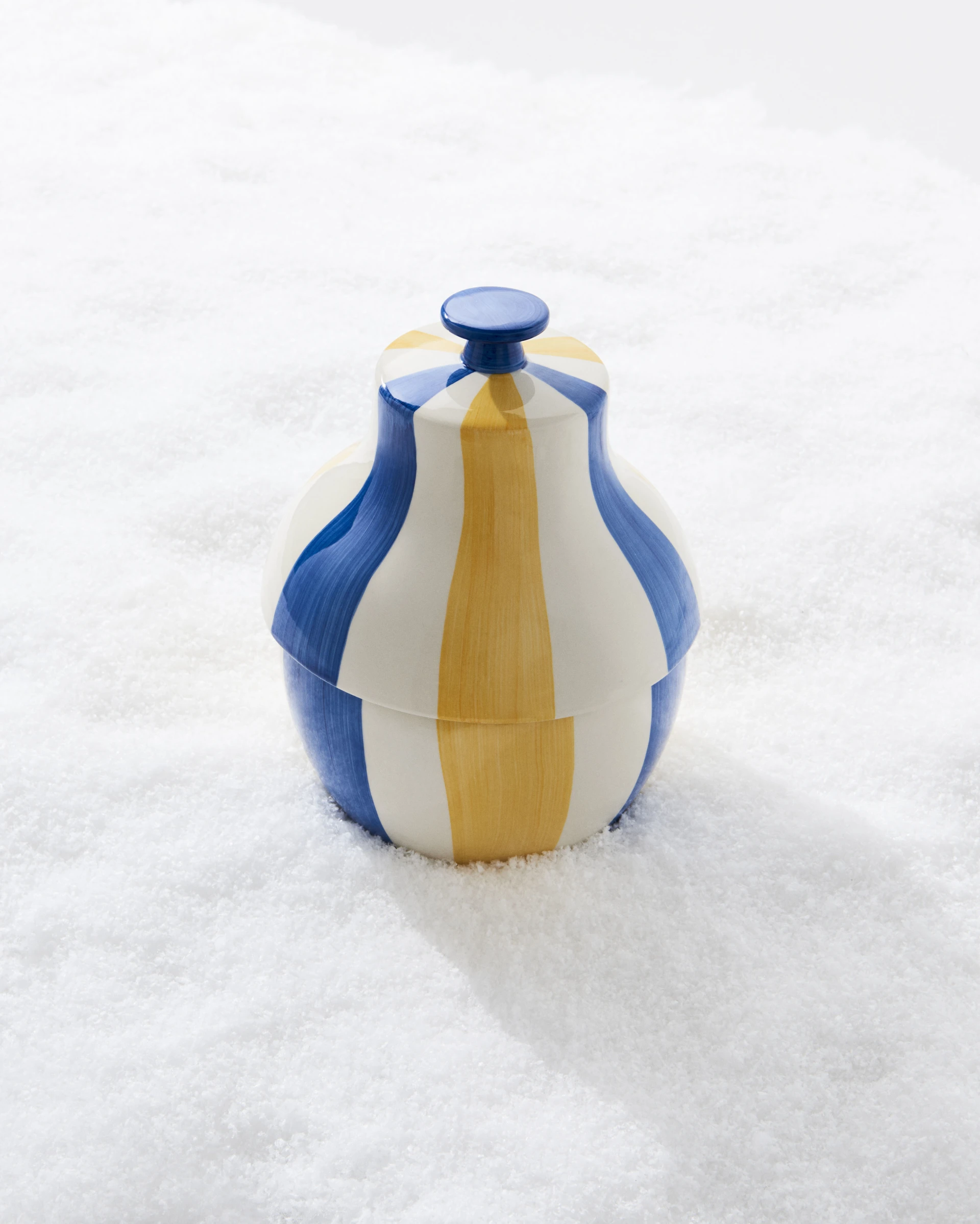 Sobremesa Stripe Cookie Jar Blue and yellow