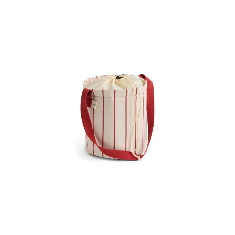 Outdoor Market Bottle Bag Beige red stripe