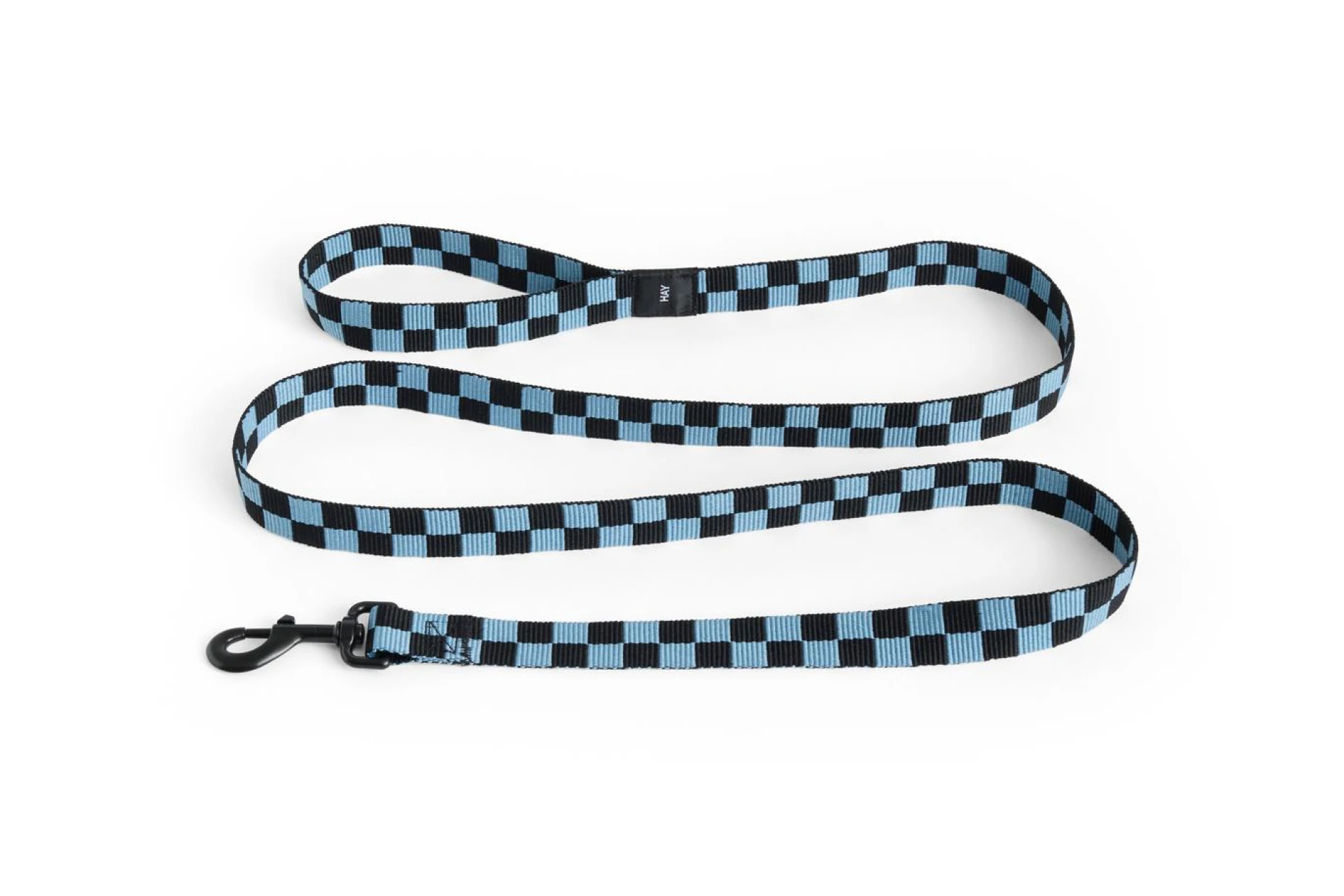 HAY Dogs Leash Flat Check M/L Blue, black