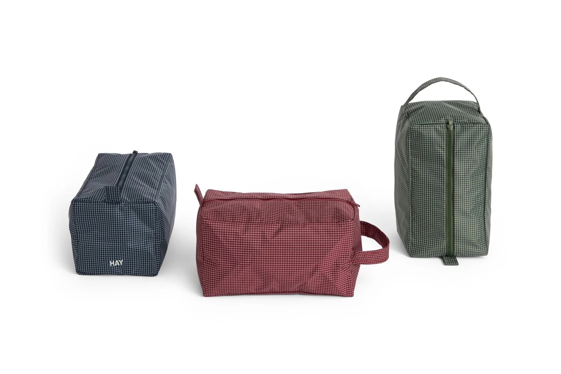 Grid Wash Bag Medium Dark green