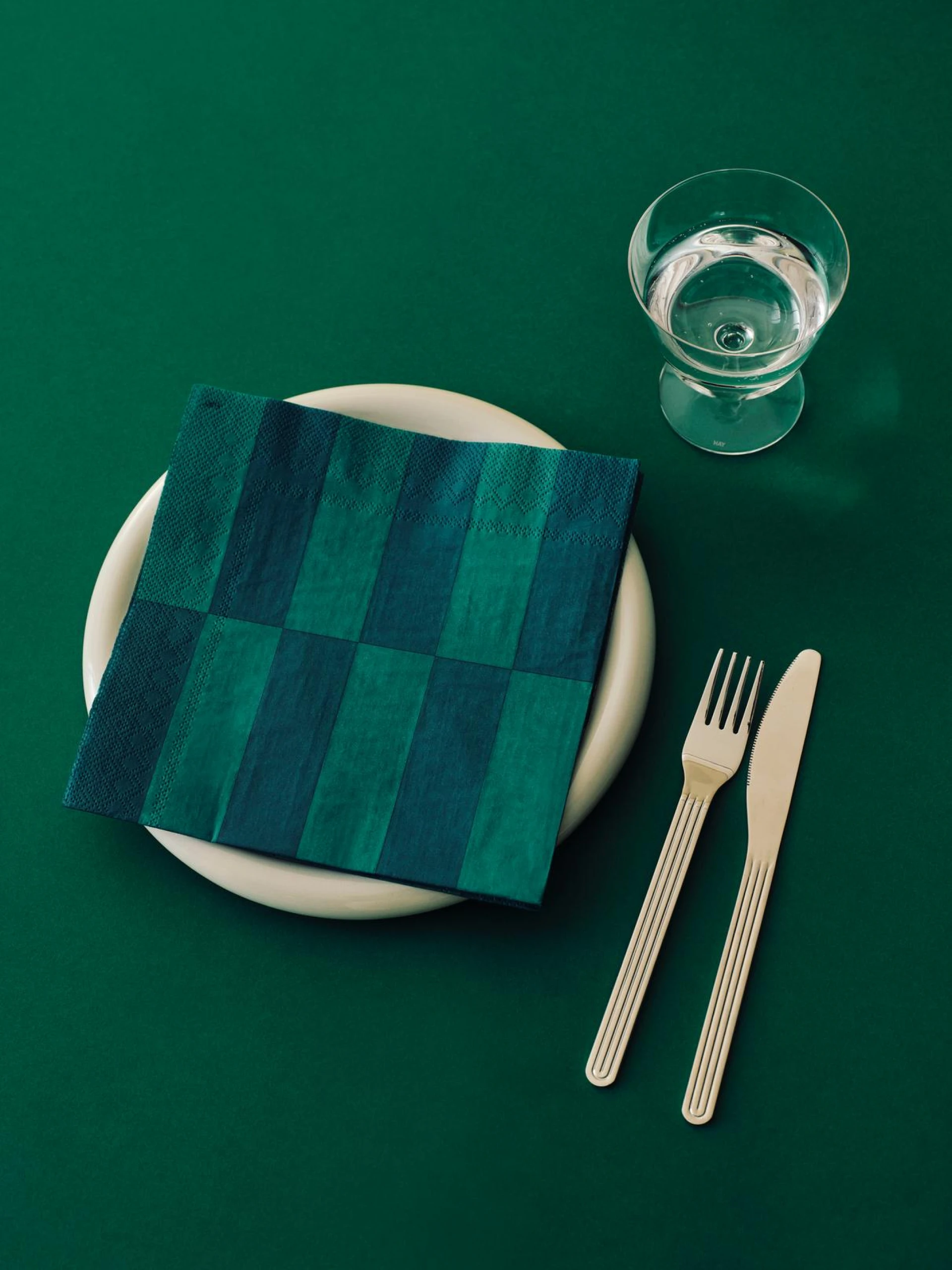 Pattern Napkins Set of 20 Dinner Green and dark green