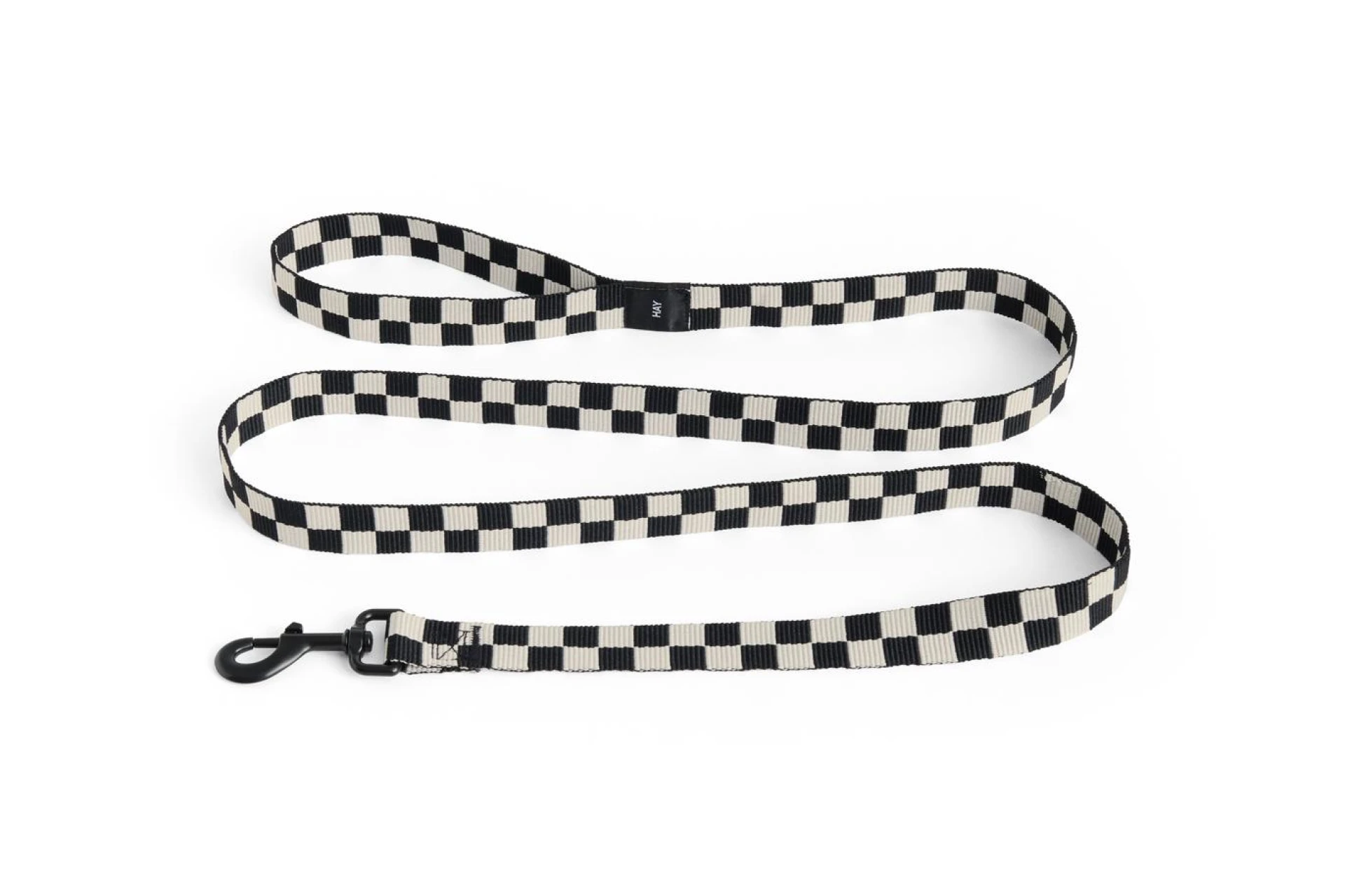 HAY Dogs Leash Flat Check M/L Black, white