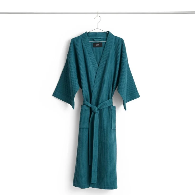 Waffle Bathrobe Petrol blue
