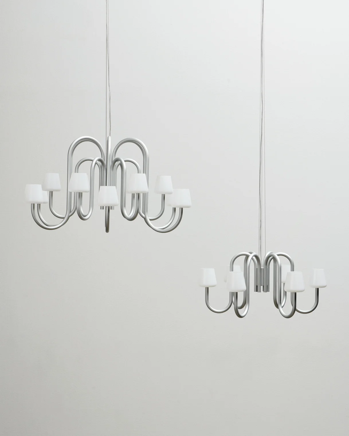 Apollo Chandelier 1065 White opal glass