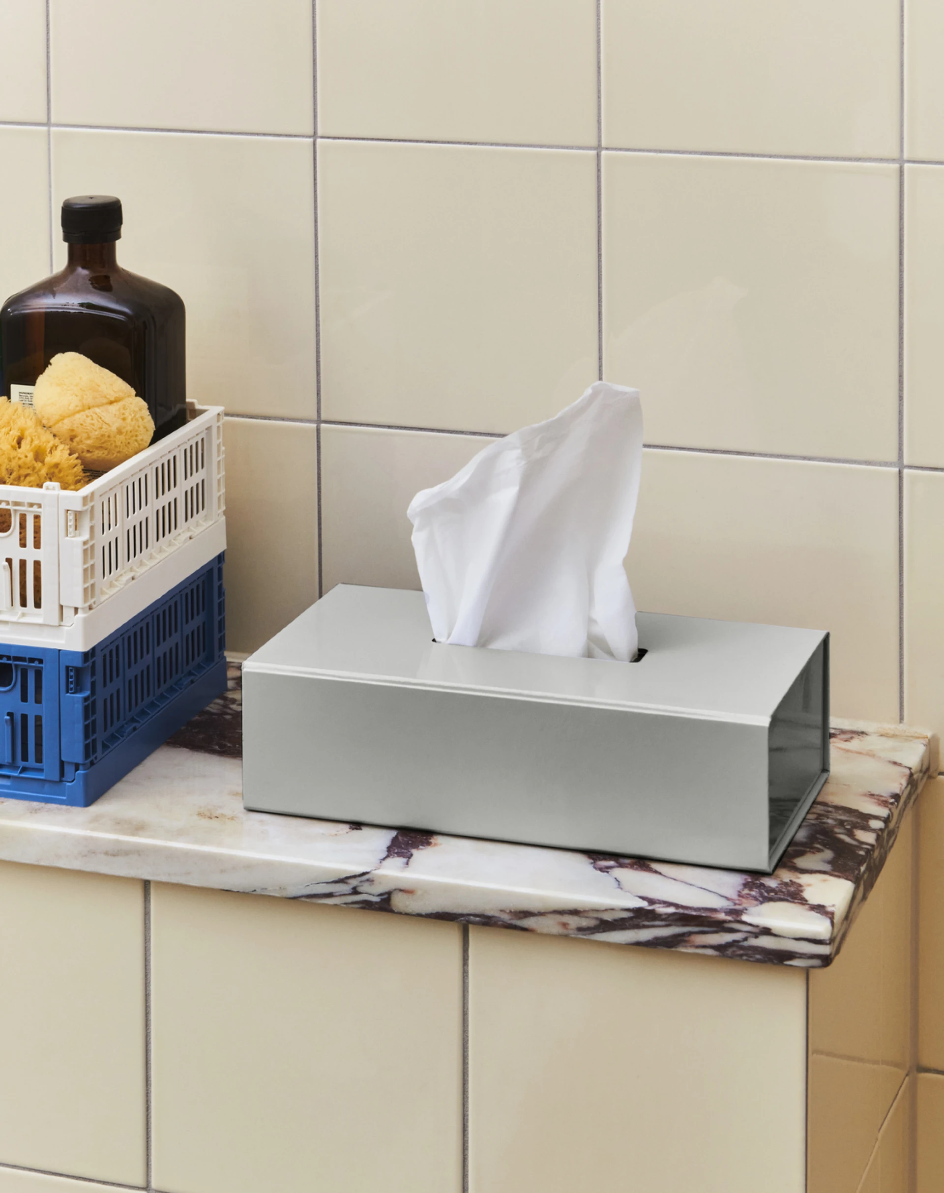 Colour Storage Tissue Box Grey