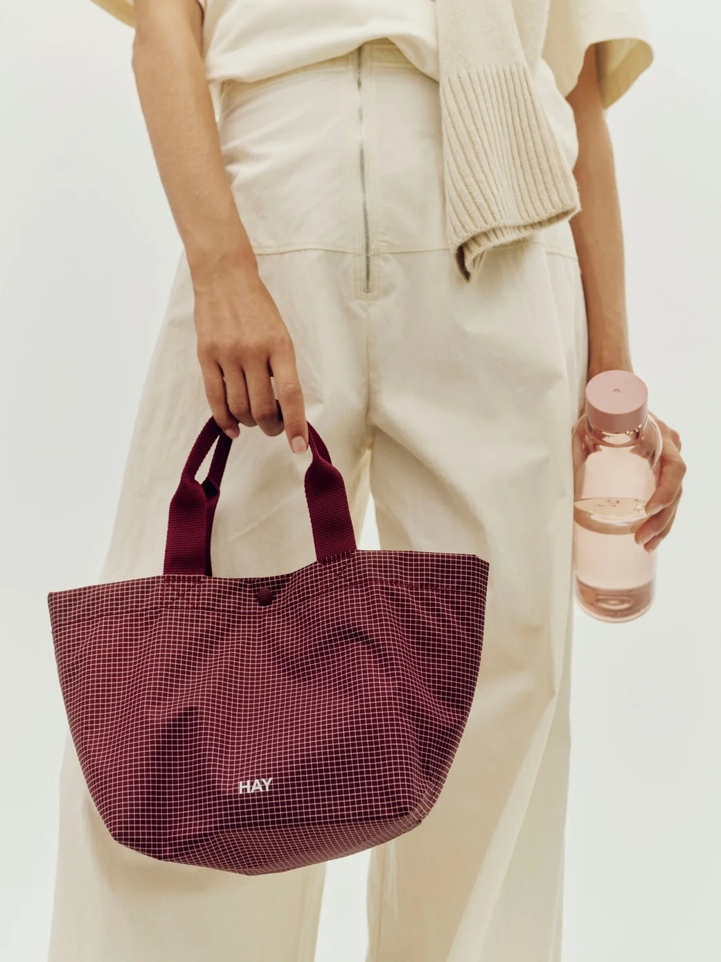 Grid Everyday Bag Mini Burgundy
