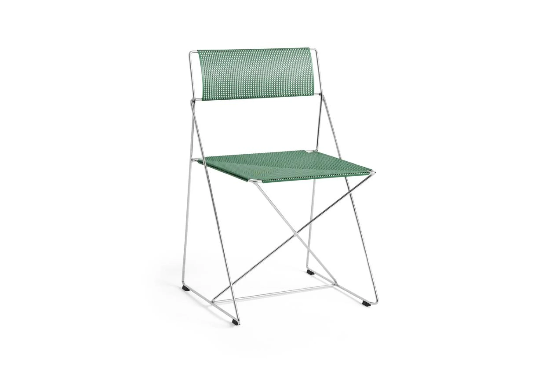 X-Line Chair Chromed base Indoor - Leek green powder coated seat/back