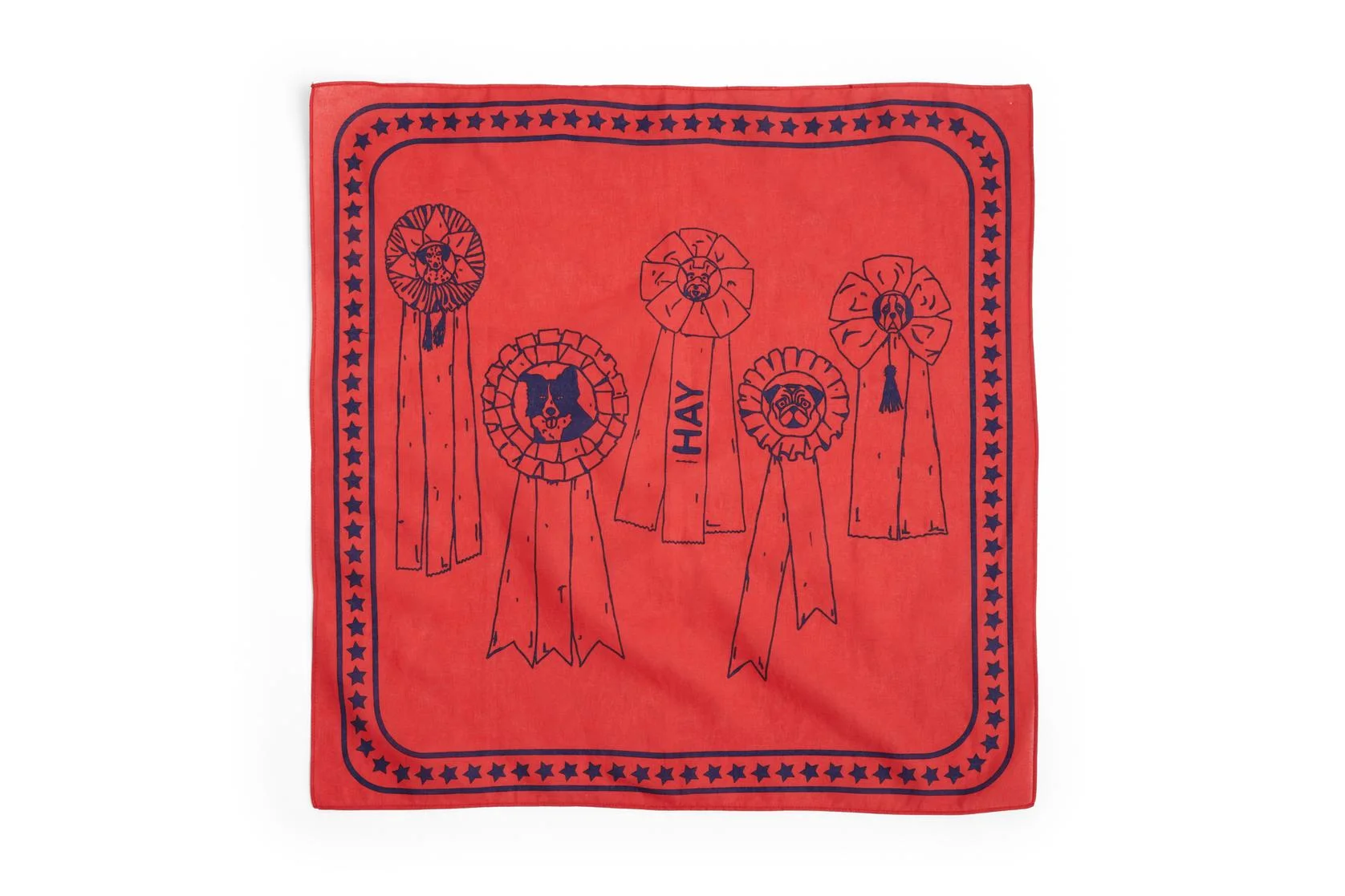 HAY Dogs Scarf (Recycled) 55 x 55 Red