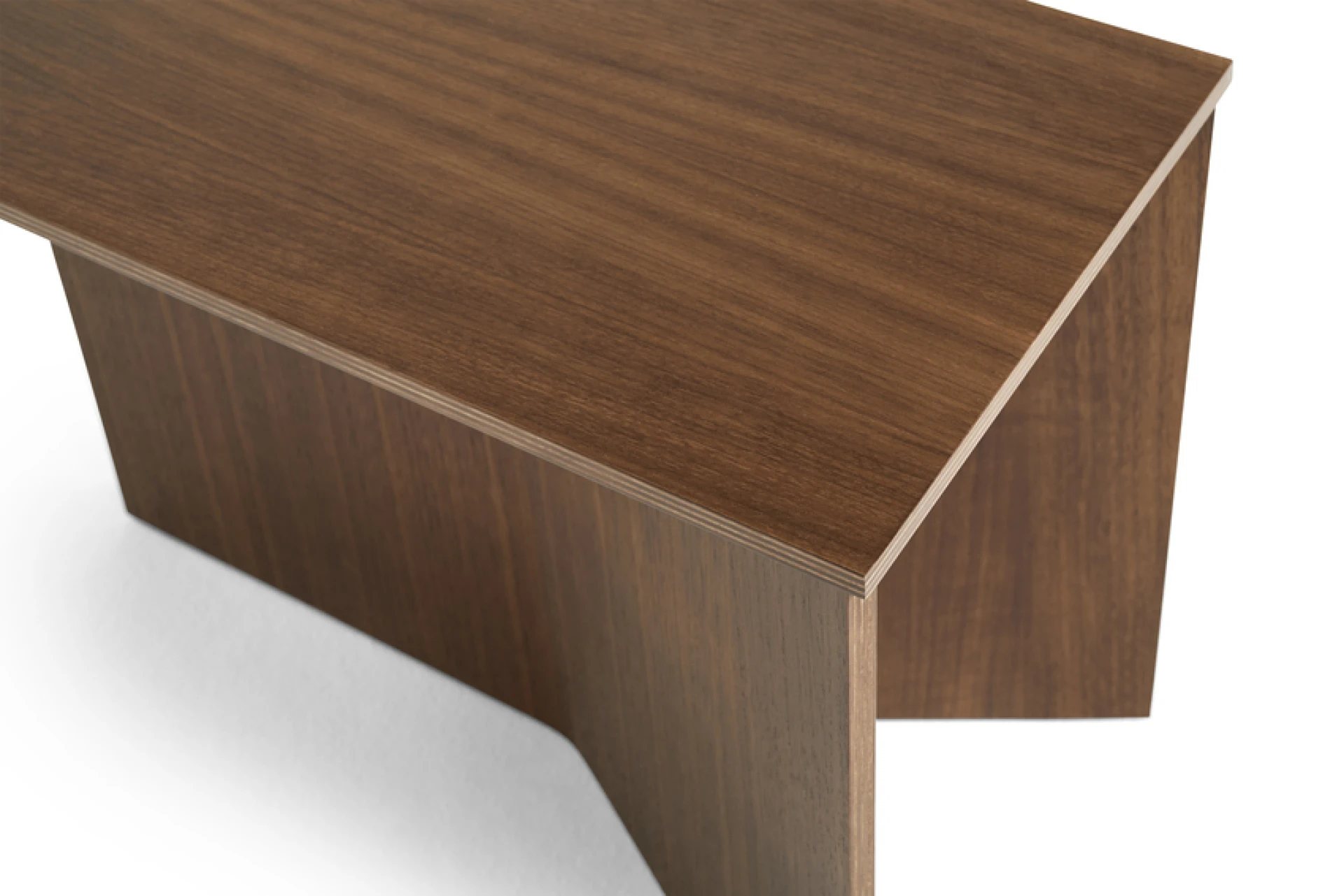 Slit Table Wood Oblong Walnut