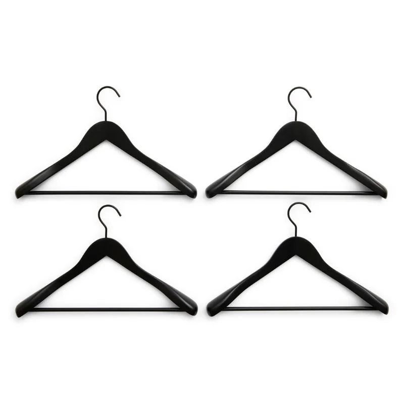 Smooth Coat Hanger Set of 4 with  bar Wide