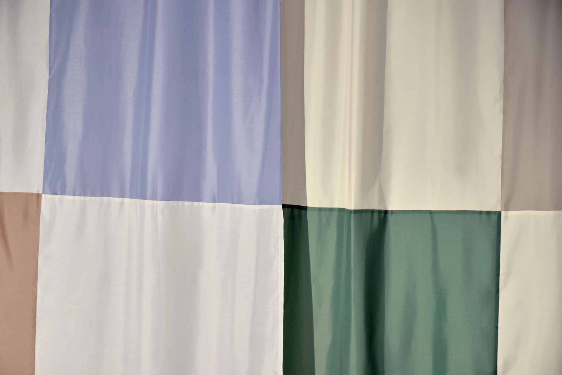 Check Shower Curtain Green