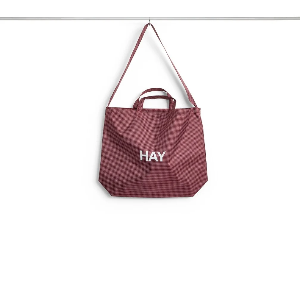 Grid Crossover Bag Medium Burgundy