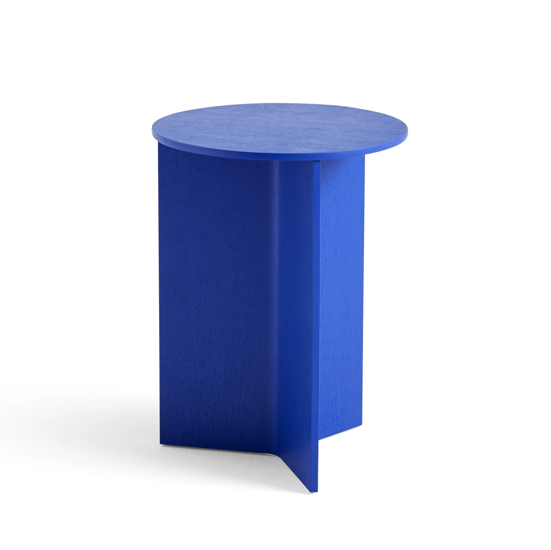 Slit Table Wood Round High Vivid blue