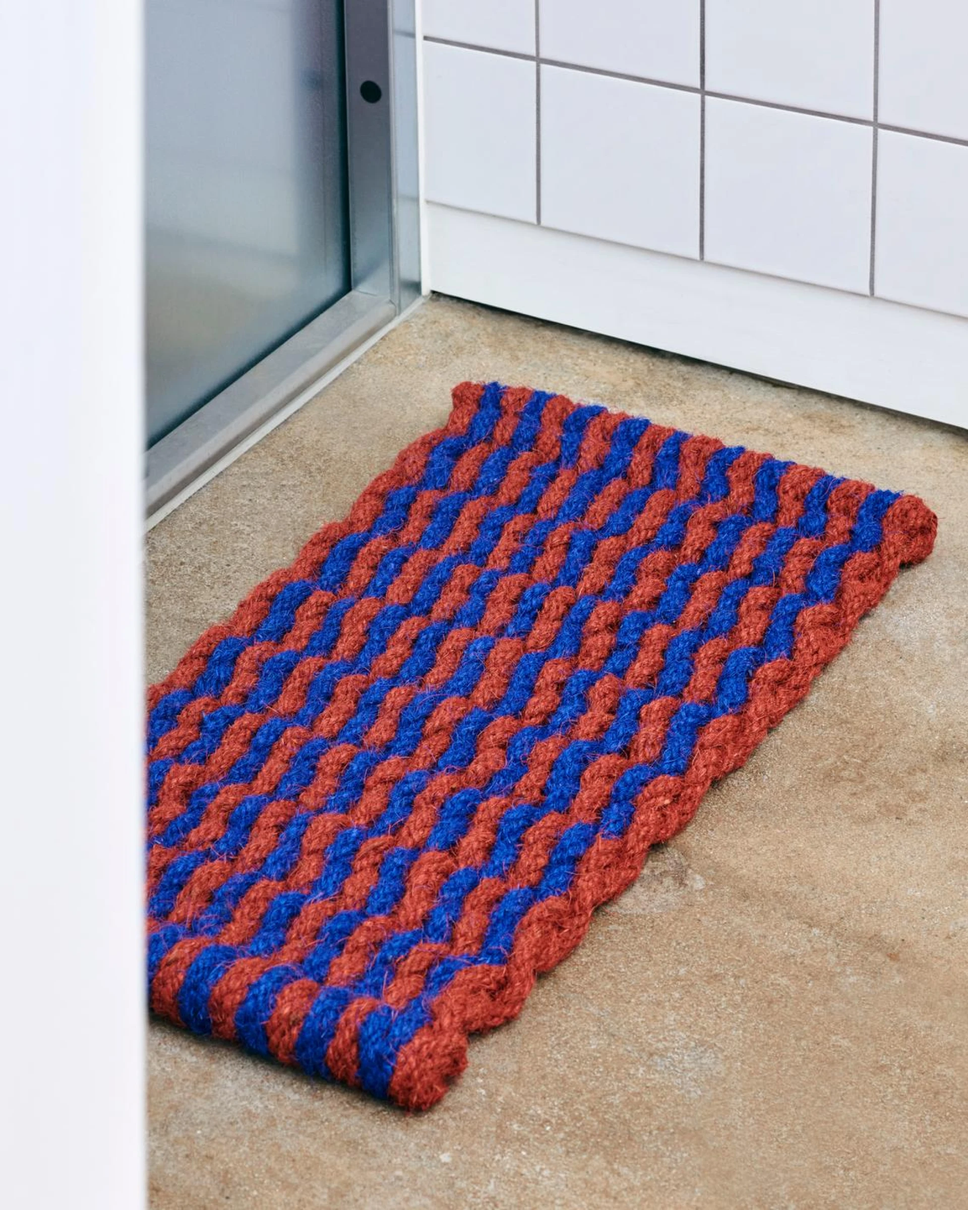 Coco Door Mat Stripe Wave Brown, navy