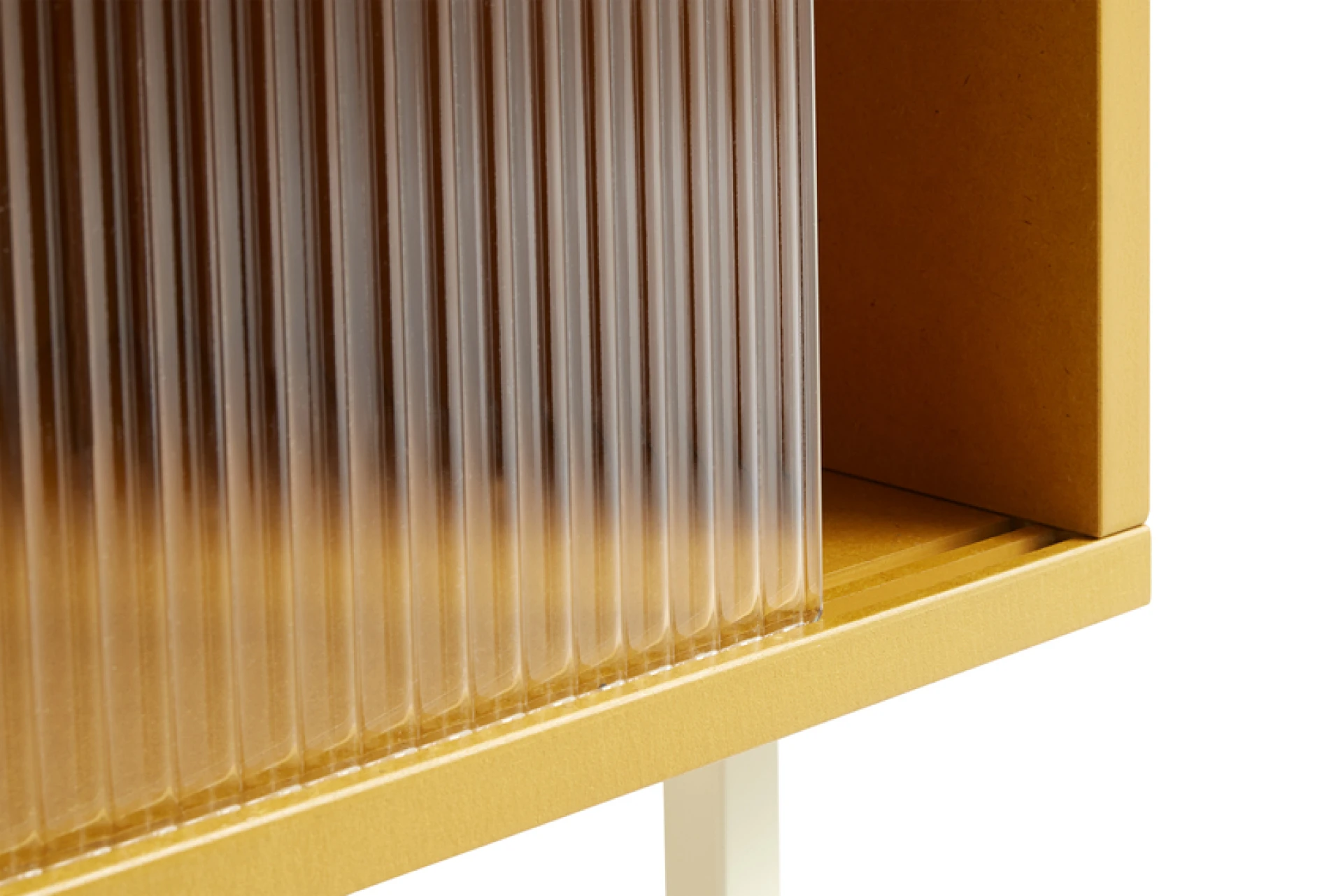 Colour Cabinet Tall Yellow w. Glass doors