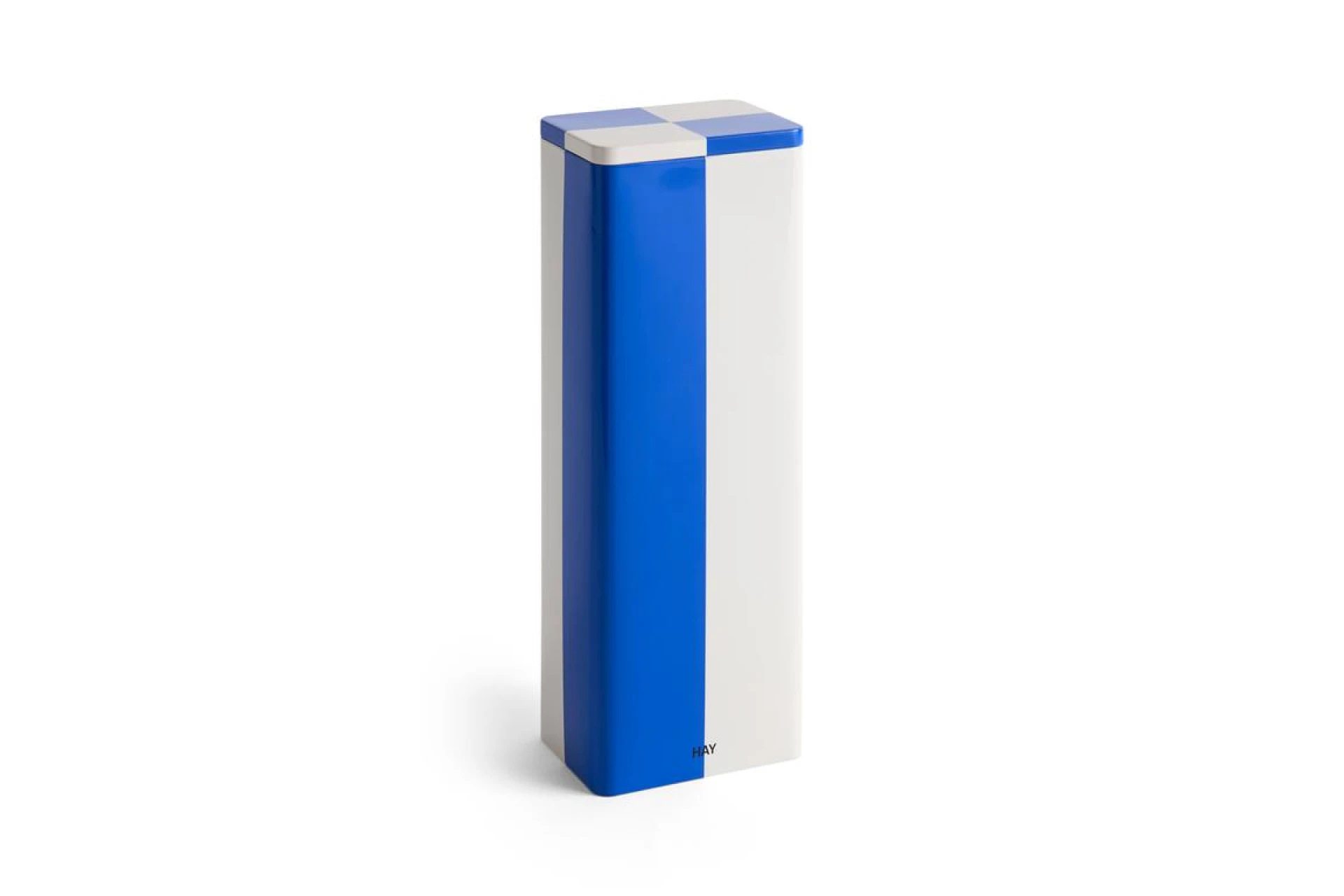 Tin Container Slim Blue and off-white