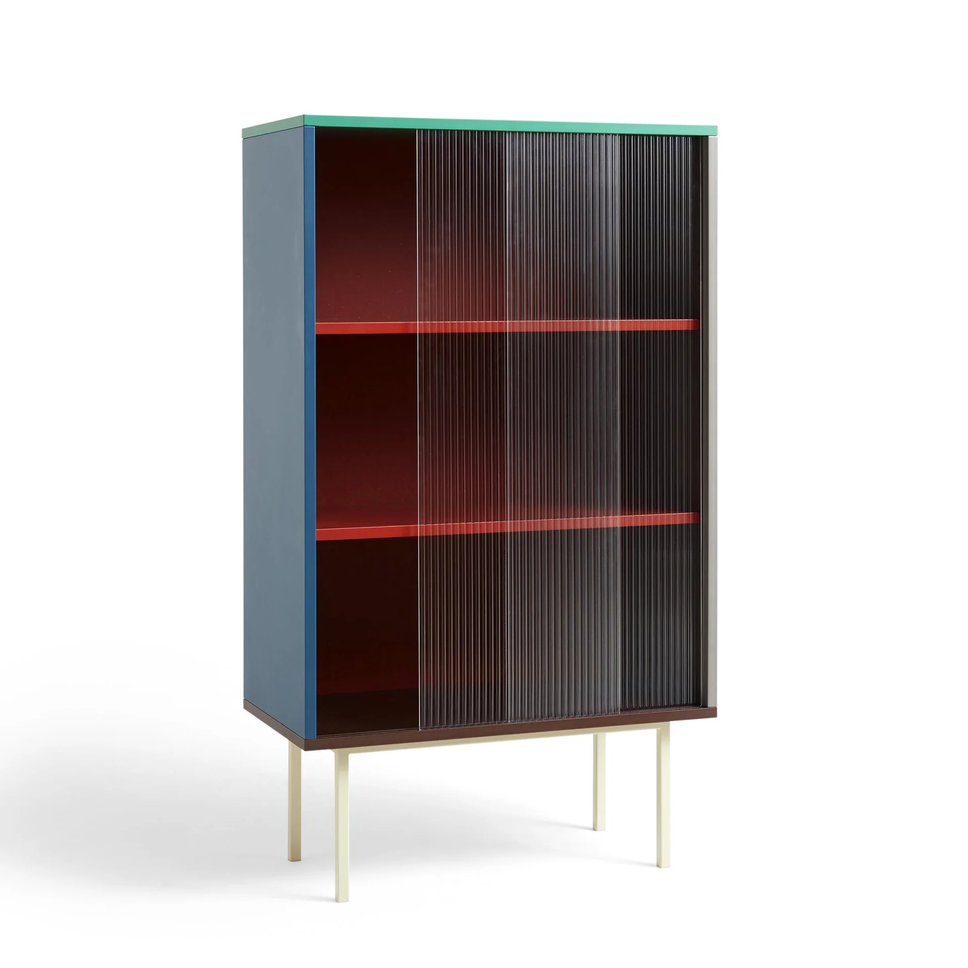 Colour Cabinet Tall Multi w. Glass doors