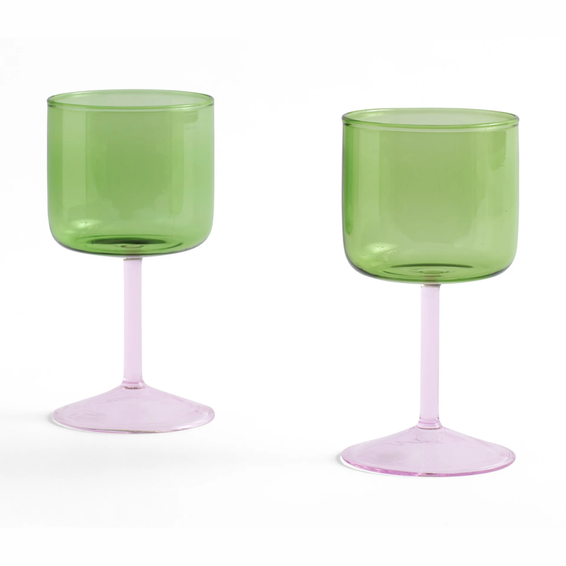 Tint Wine Glass Set of 2 Green and pink