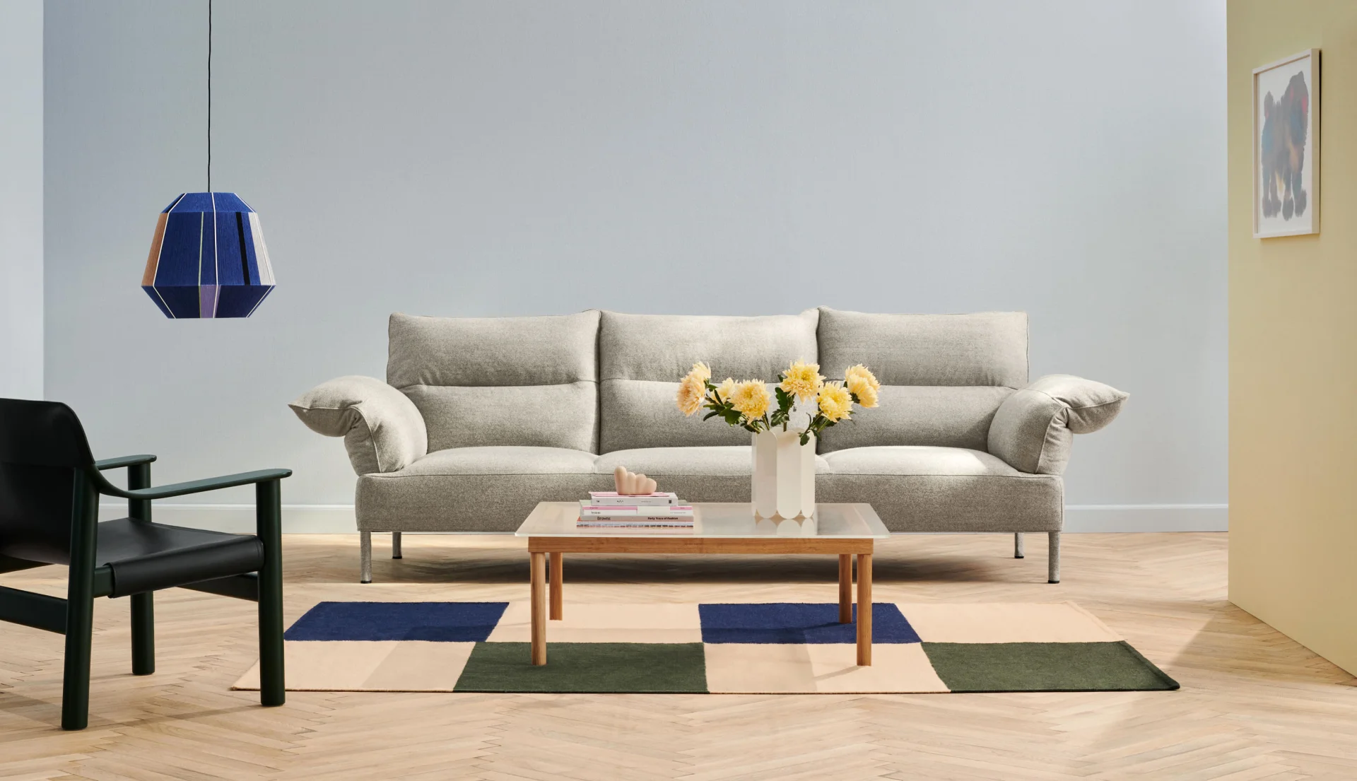 Ethan Cook Flat Works 170 x 240 Peach green check