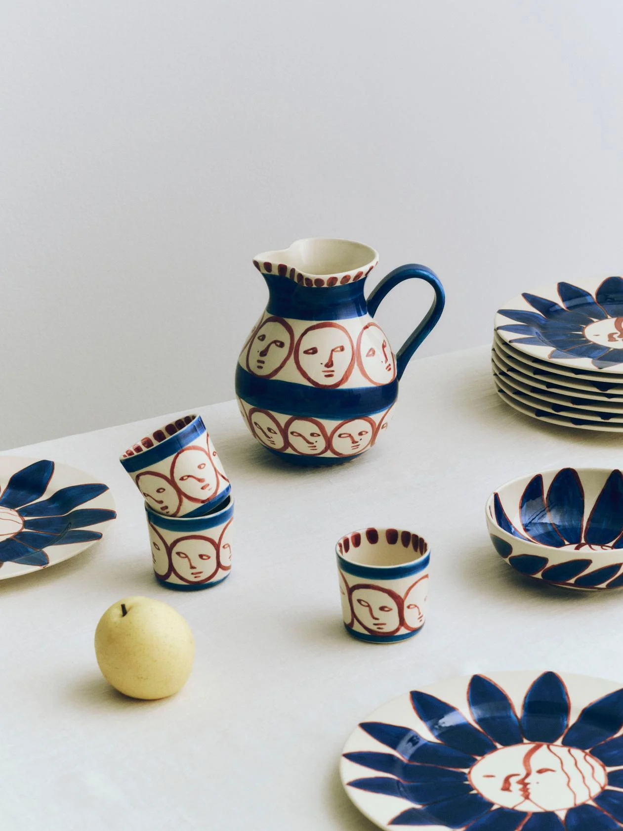 La Pittura Plate Ø28,5 Deep blue flower