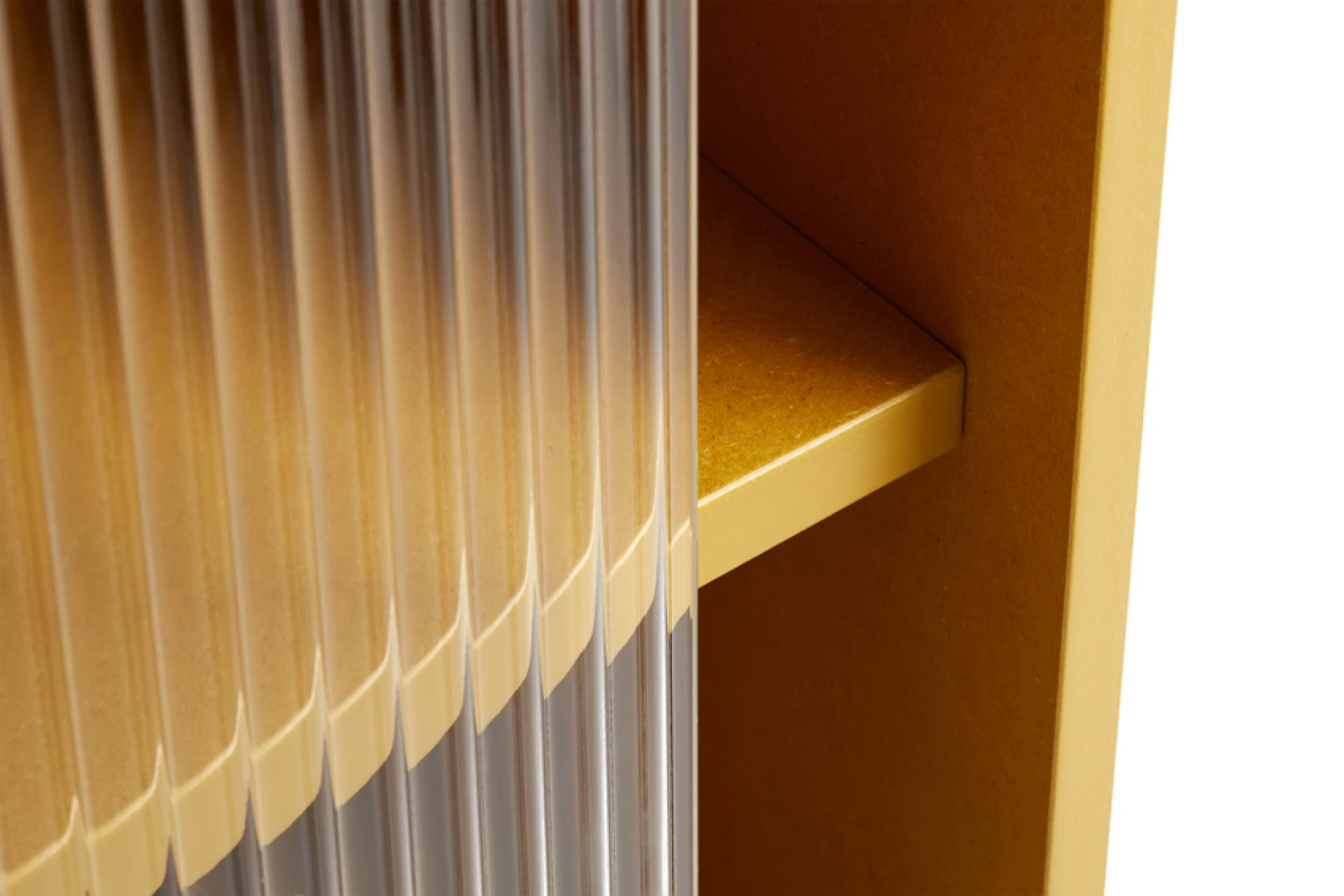 Colour Cabinet Tall Yellow w. Glass doors