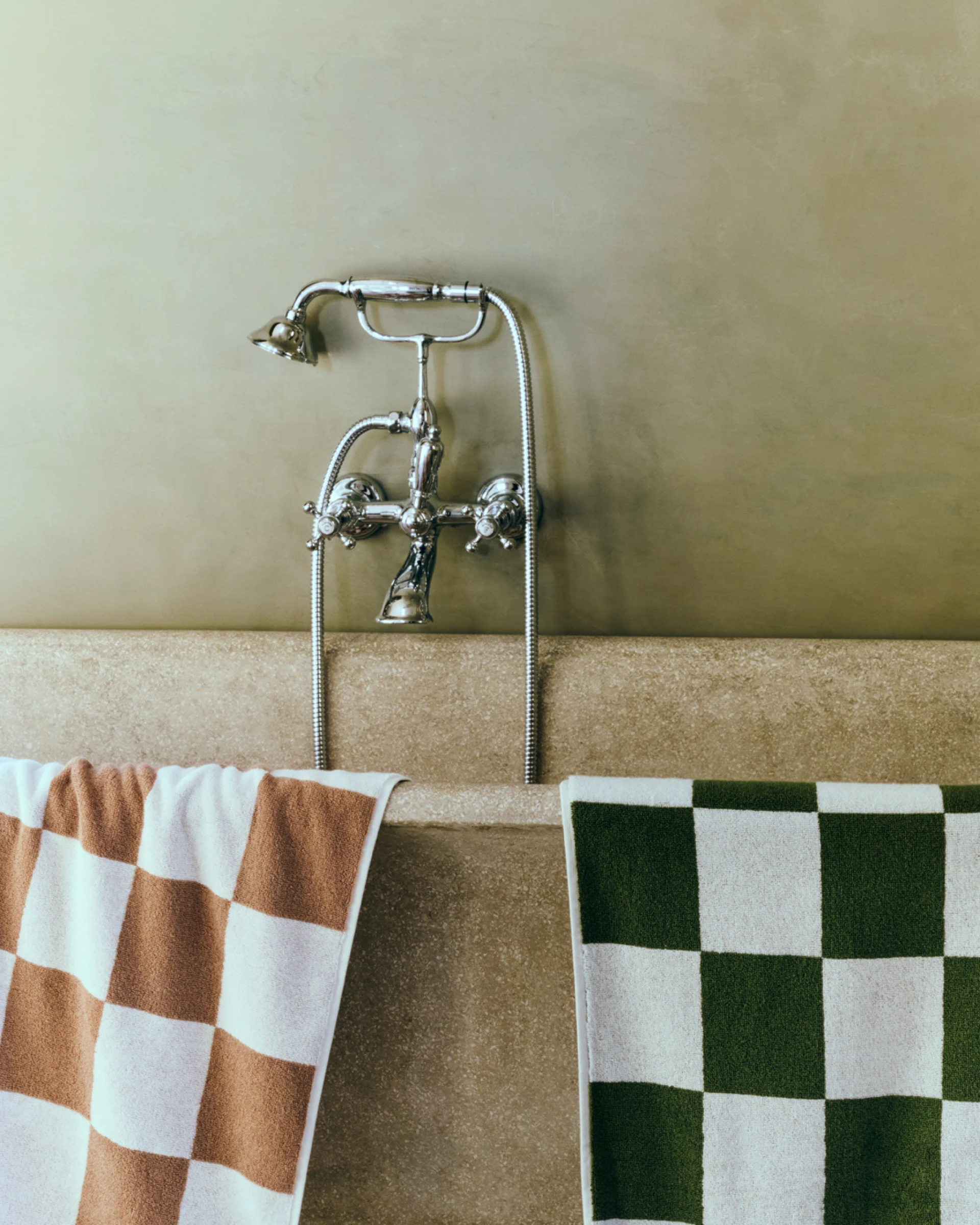 Check Bath Towel Matcha