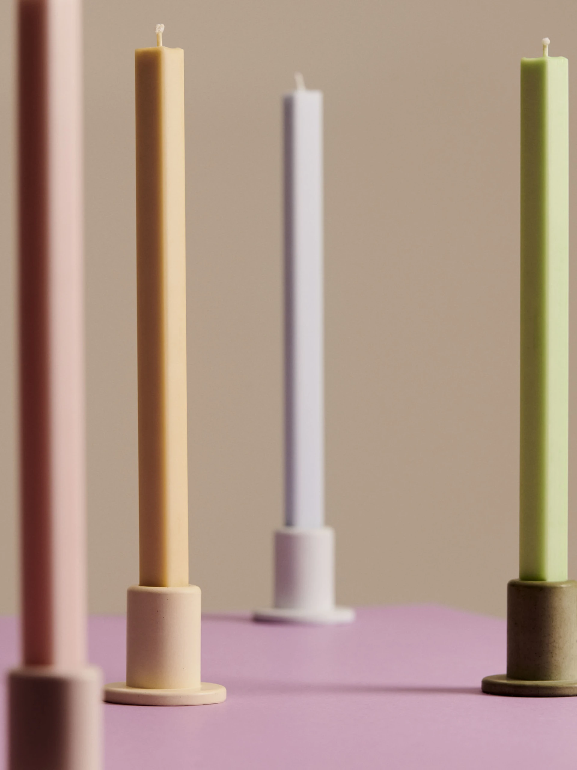 Square Candle Pastel Set of 4
