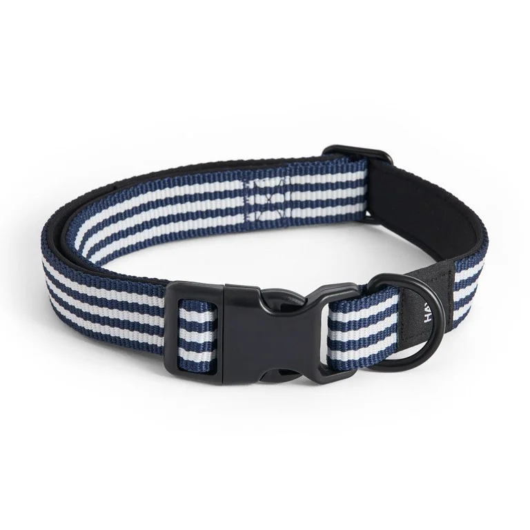 HAY Dogs Collar Flat M/L Blue and white stripe