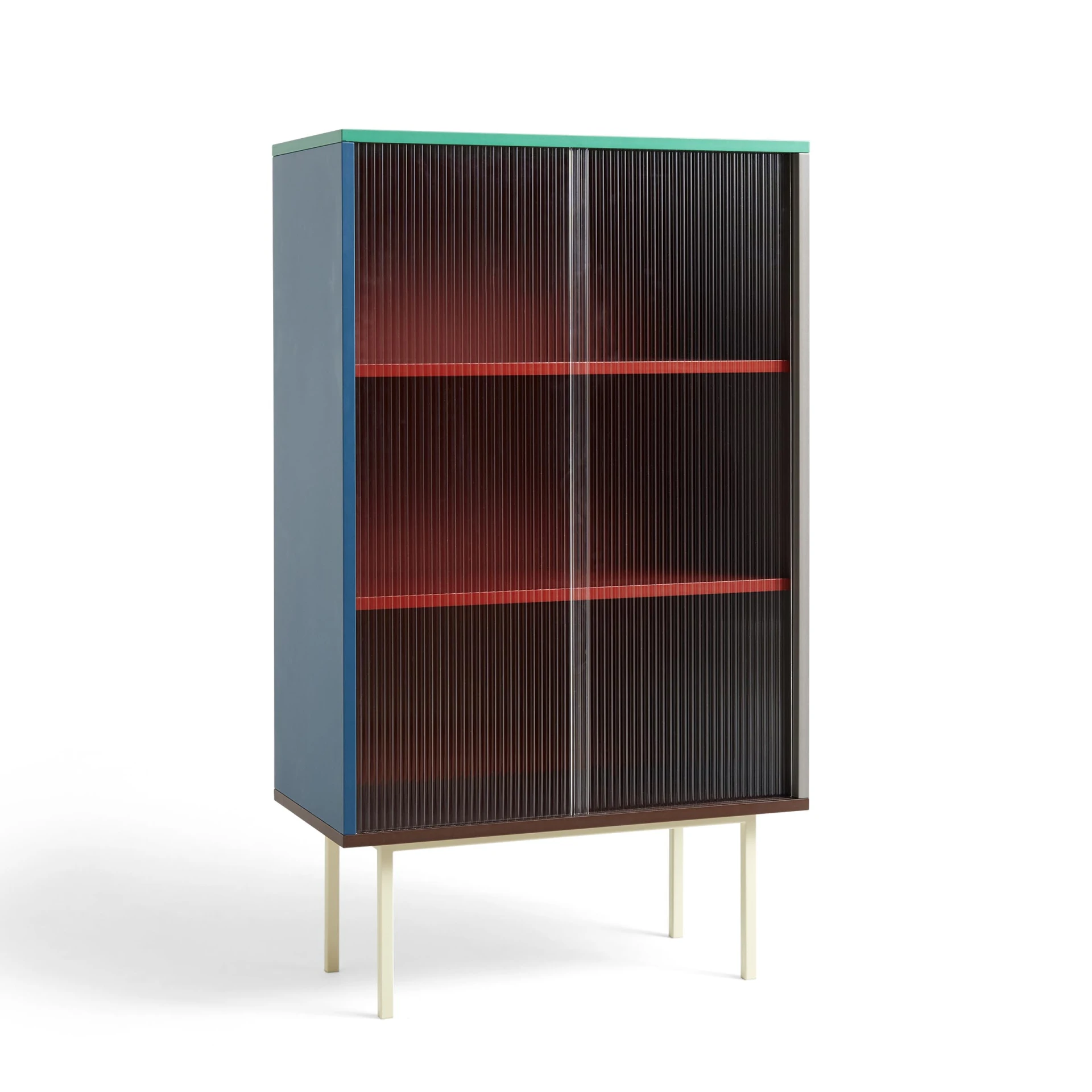 Colour Cabinet Tall Multi w. Glass doors