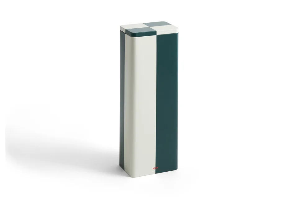 Tin Container Slim Green and off-white
