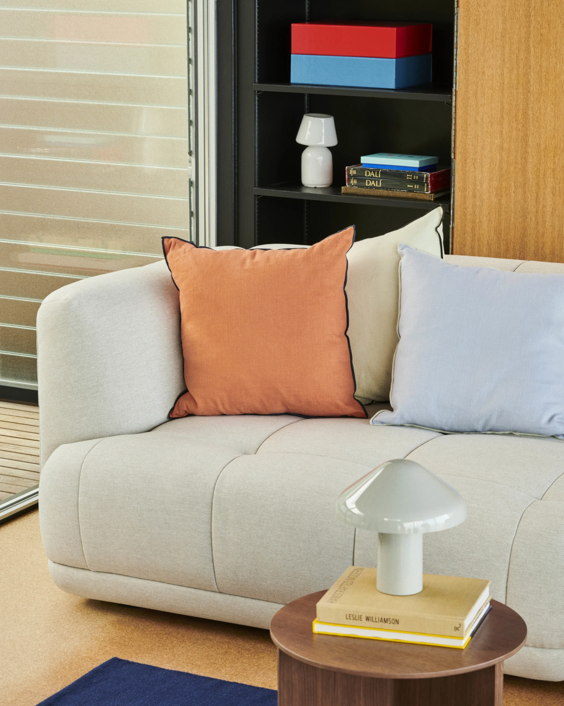 Slit Table Wood Round High Walnut