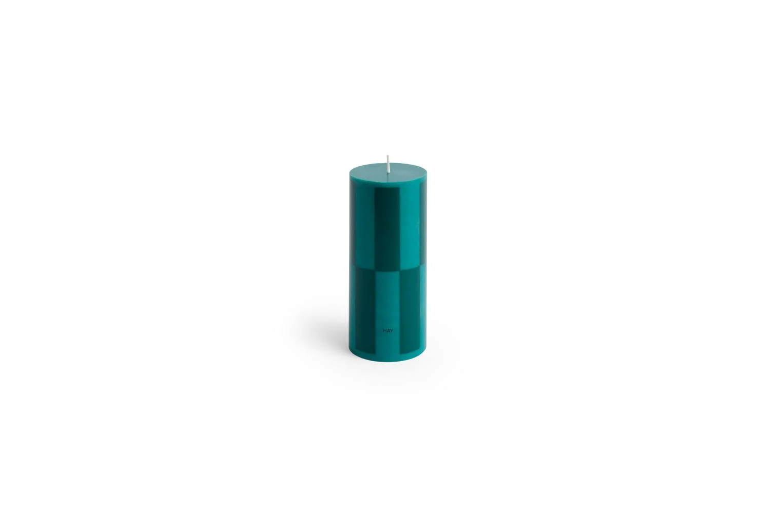 Column Candle Small Green with dark green large check