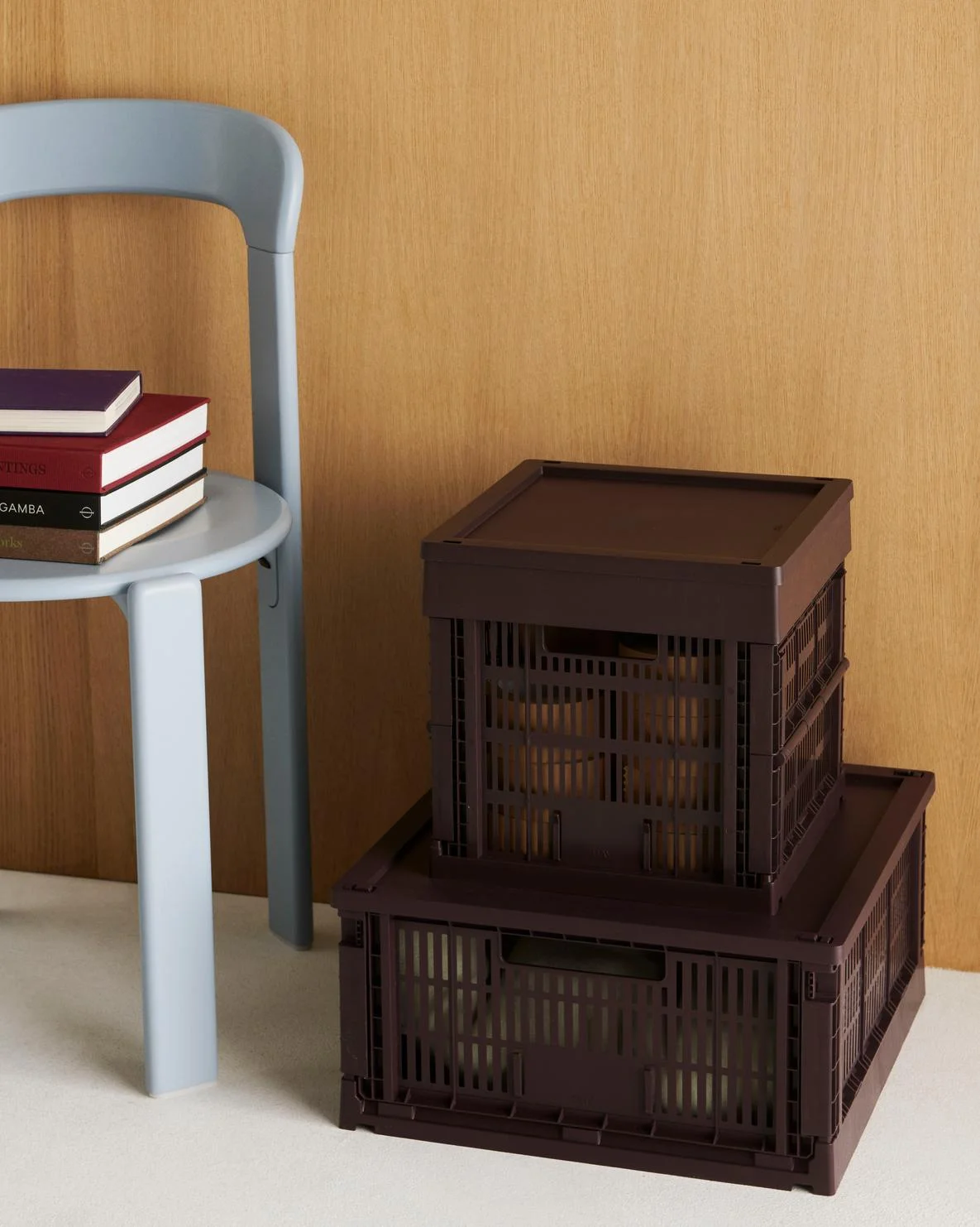 HAY Colour Crate Lid Plastic Large Square Bordeaux