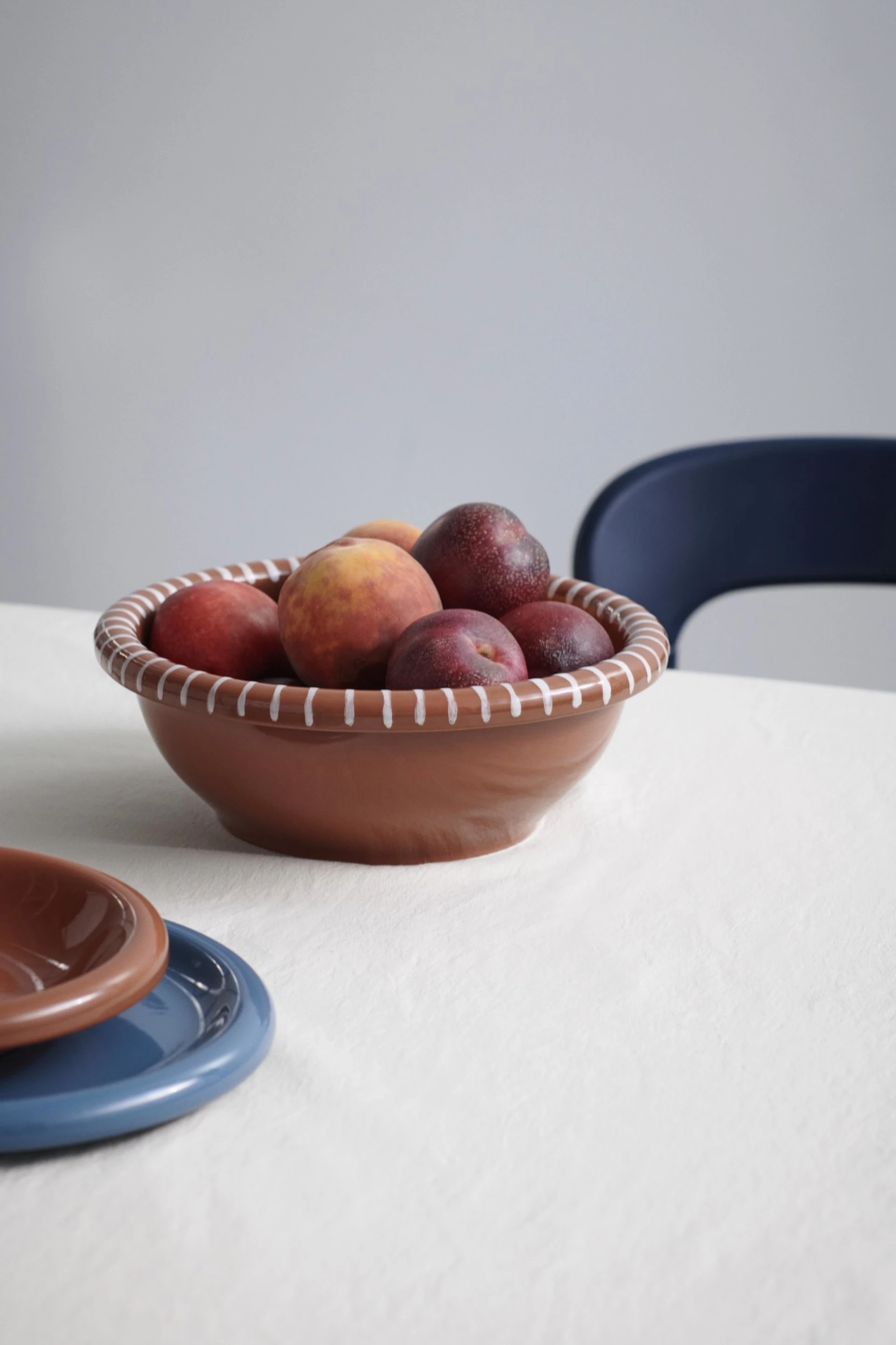 Barro Salad Bowl Large Natural with stripes