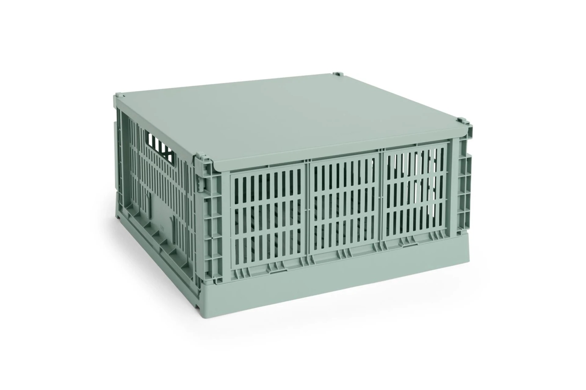 HAY Colour Crate Lid Metal Large Square Sage green
