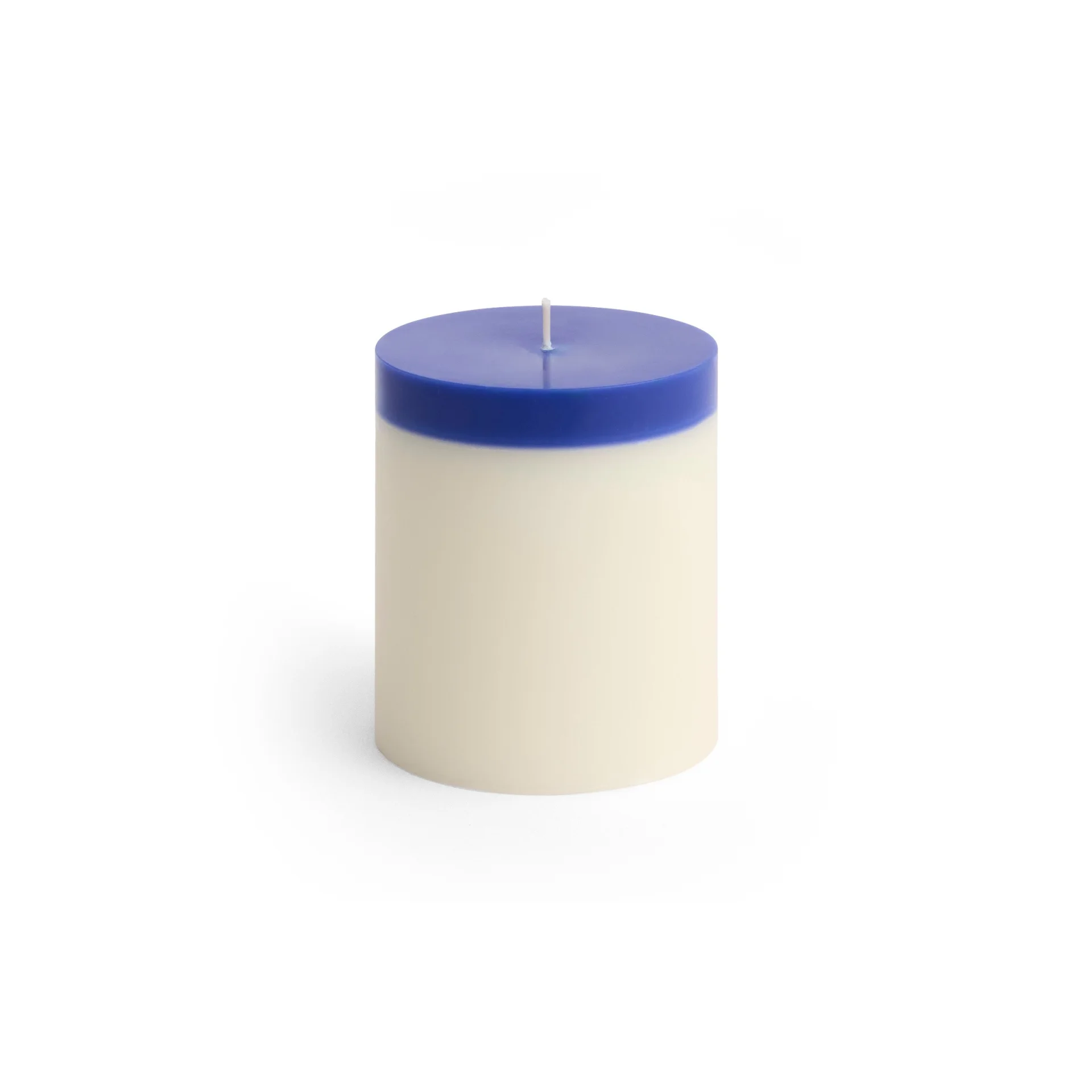 Silo Candle Medium Ivory and royal blue