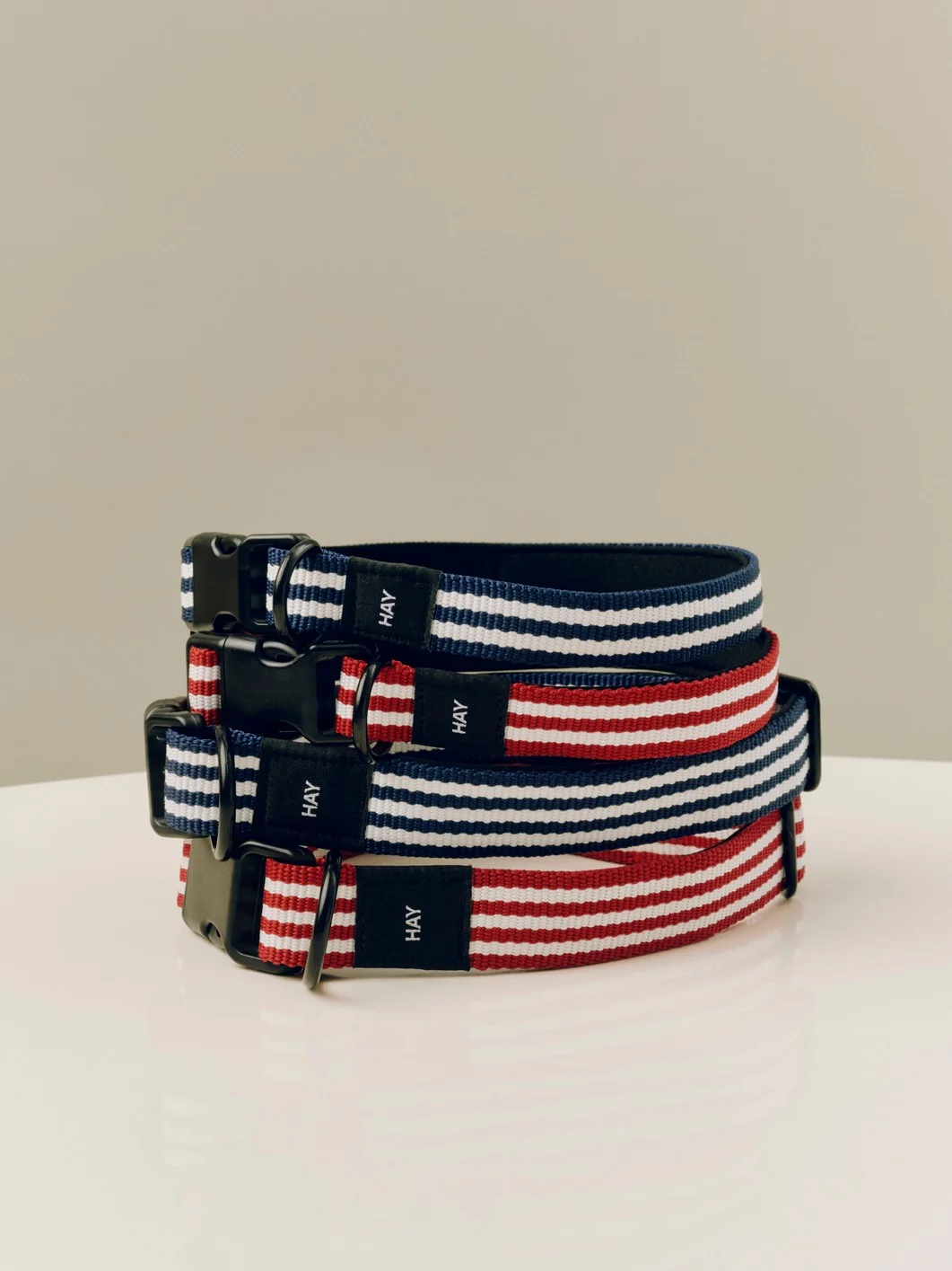 HAY Dogs Collar Flat M/L Blue and white stripe