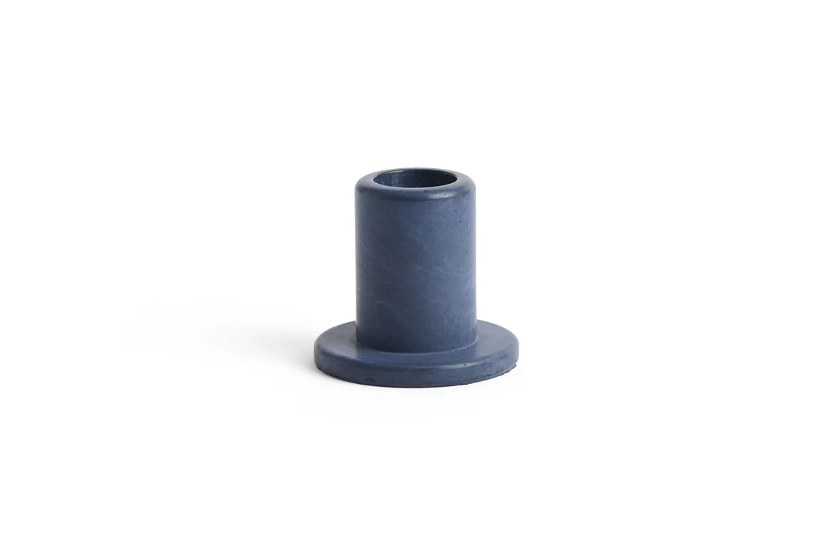 Tube Candleholder Concrete Small Midnight blue