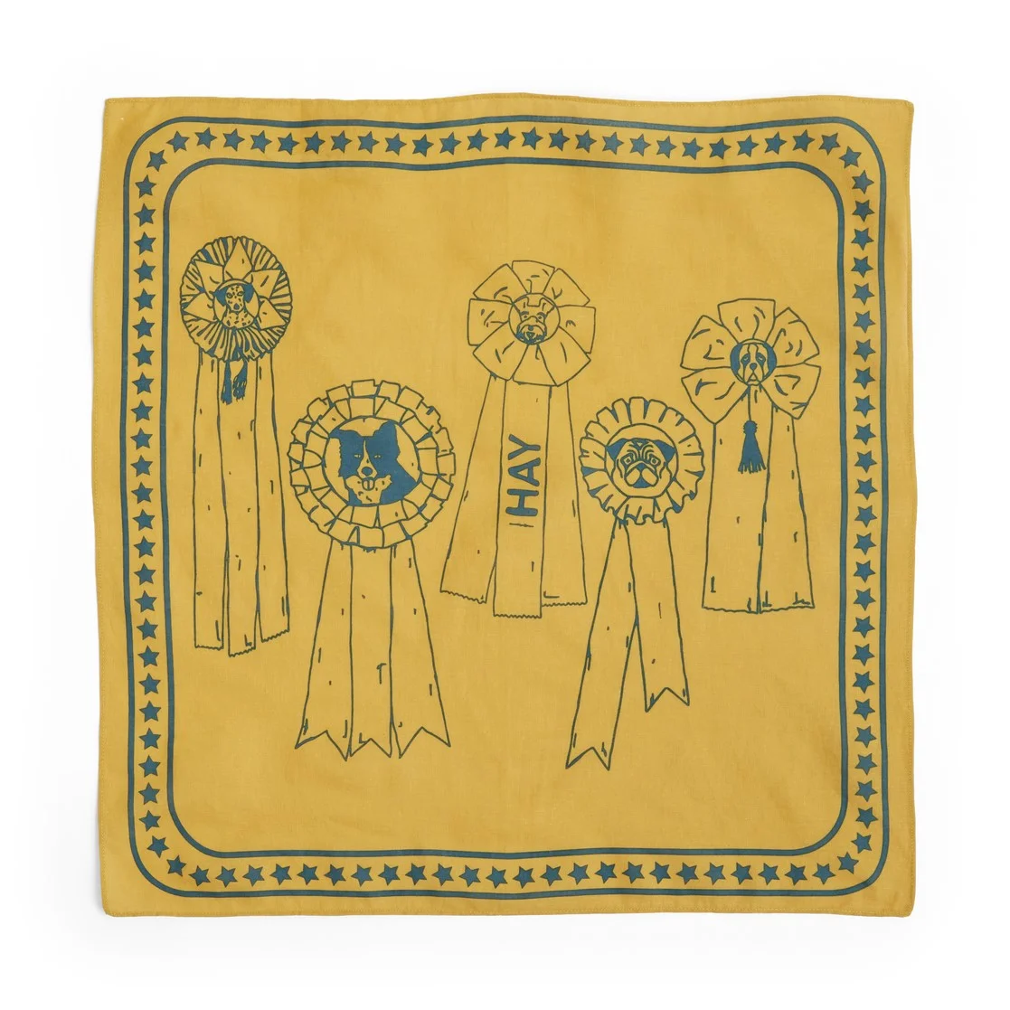 HAY Dogs Scarf 55 x 55 Ochre