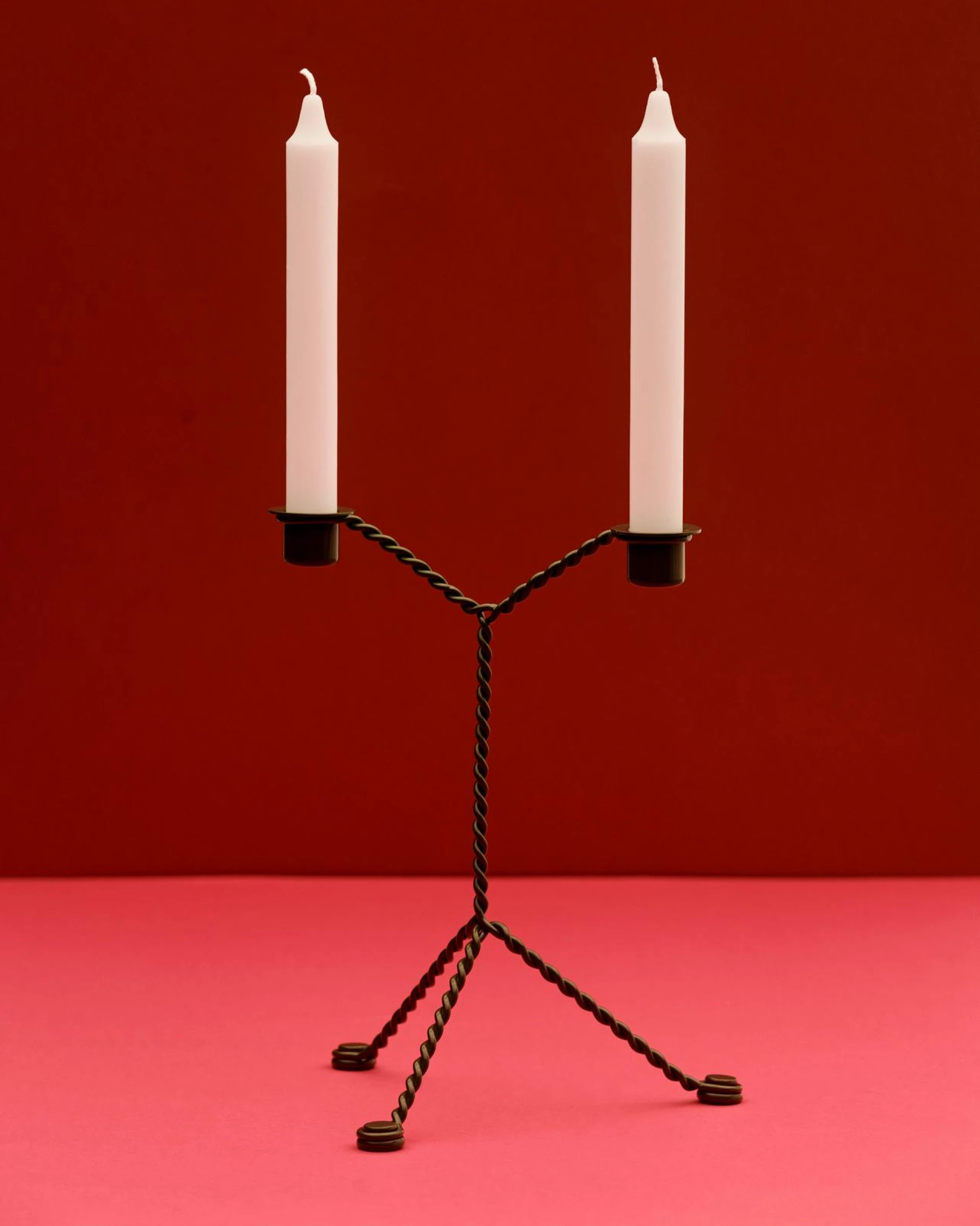 Wire Candleholder Green