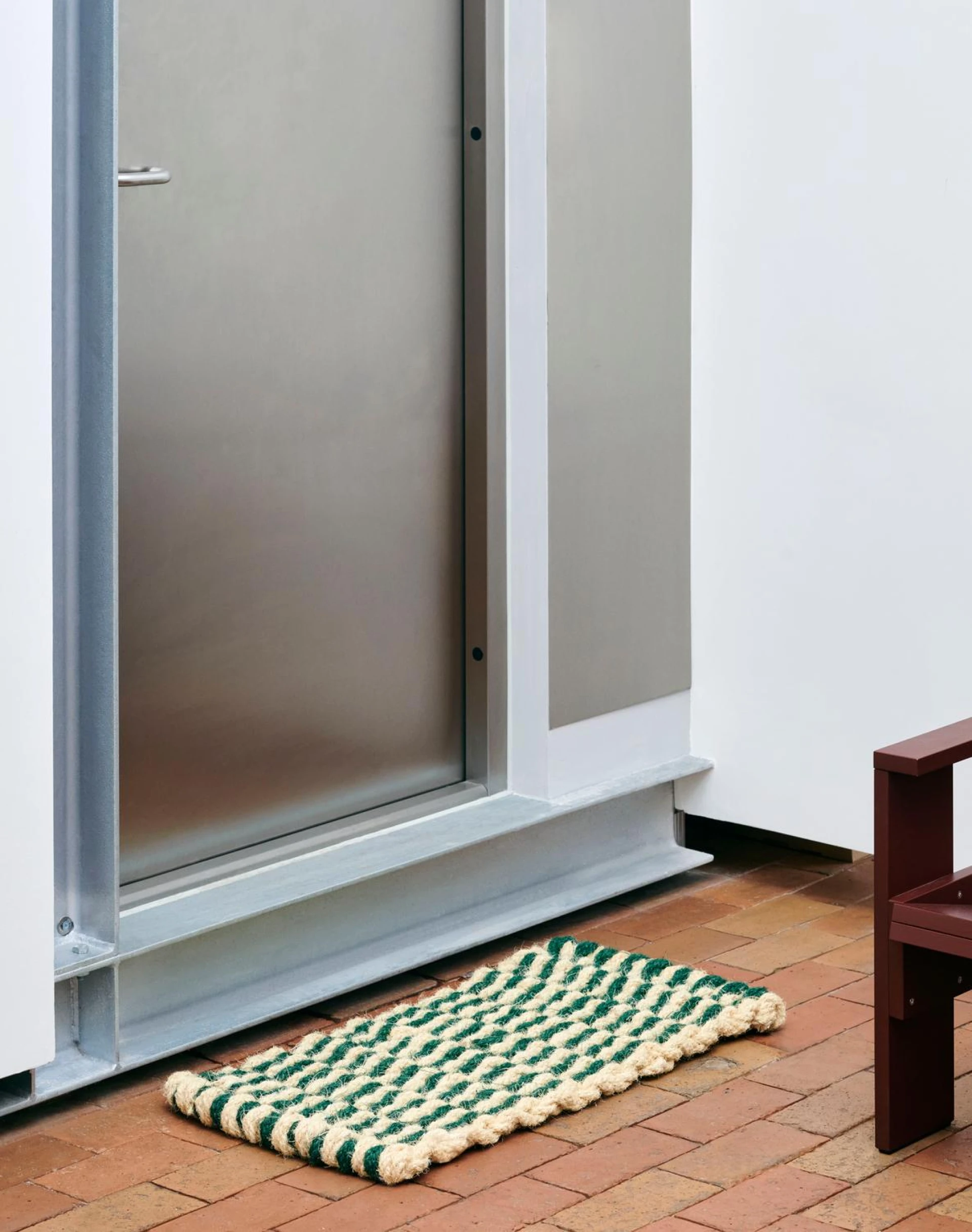 Coco Door Mat Stripe Wave Dark green, white