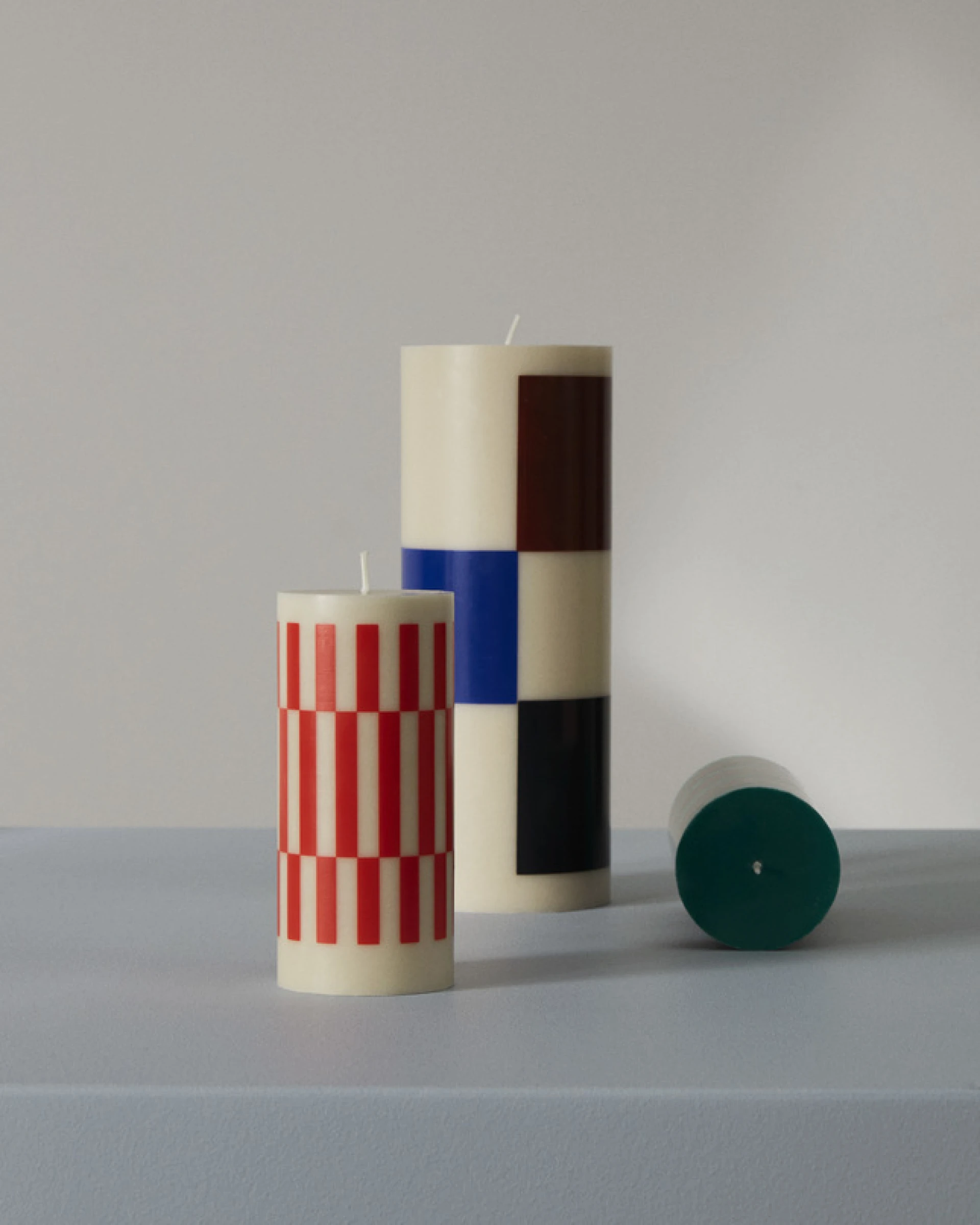 Column Candle Small Green and brown